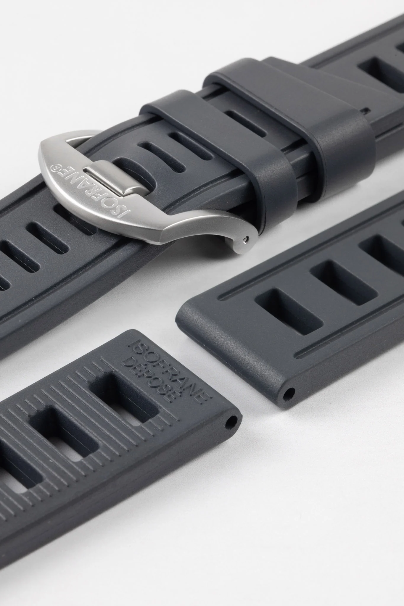 ISOfrane Rubber Dive Watch Strap in ANTHRACITE - Image 8