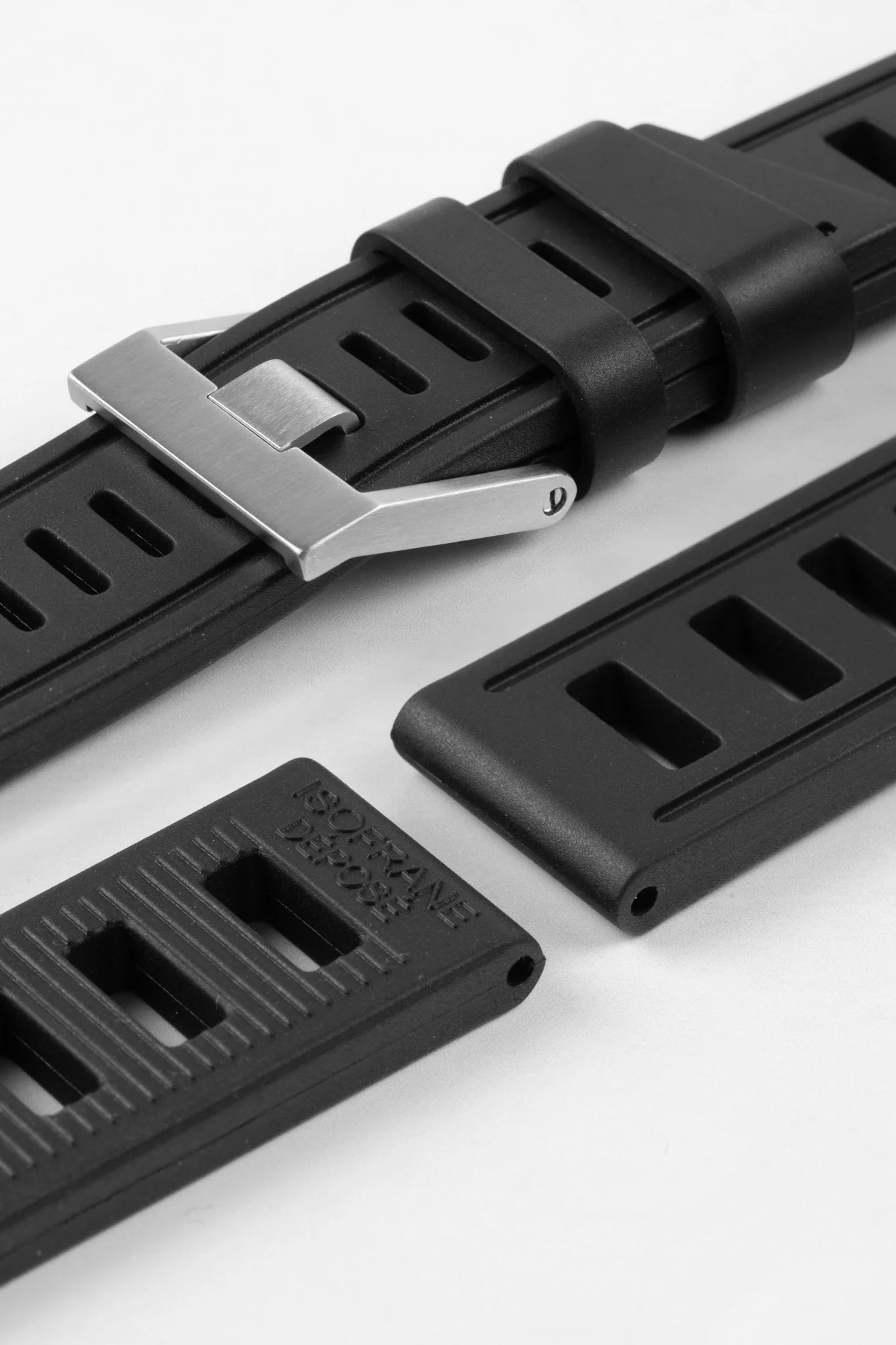 ISOfrane Rubber Dive Watch Strap in BLACK - Image 6
