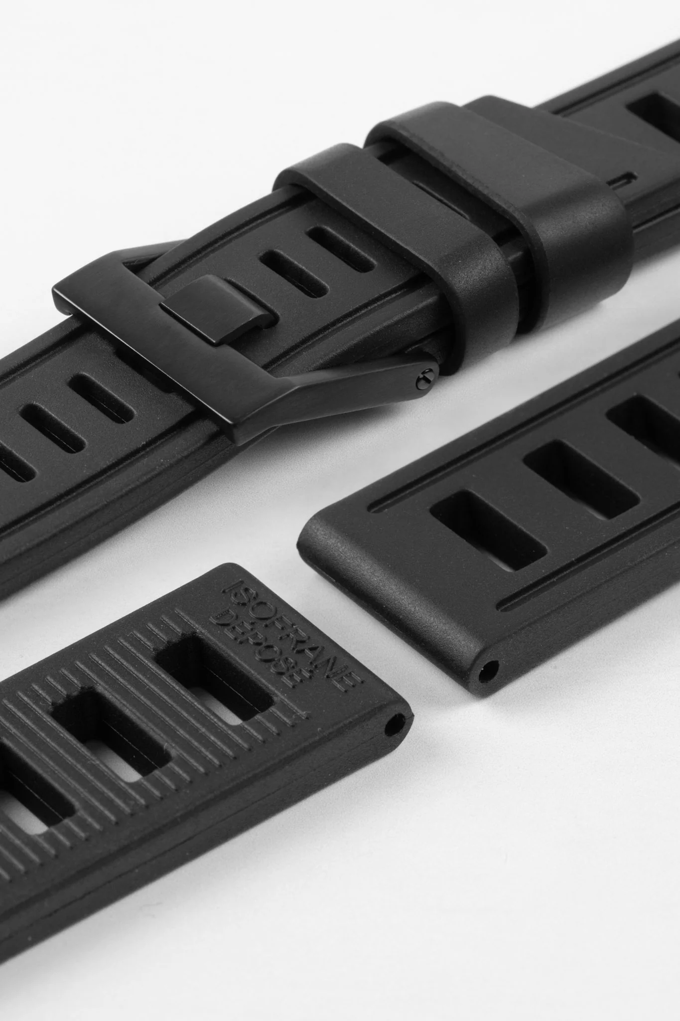 ISOfrane Rubber Dive Watch Strap in BLACK - Image 7