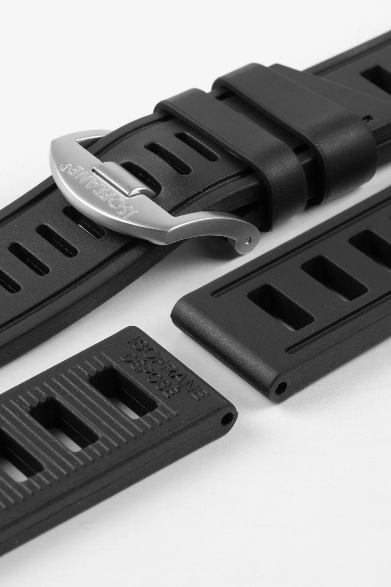 ISOfrane Rubber Dive Watch Strap in BLACK - Image 8