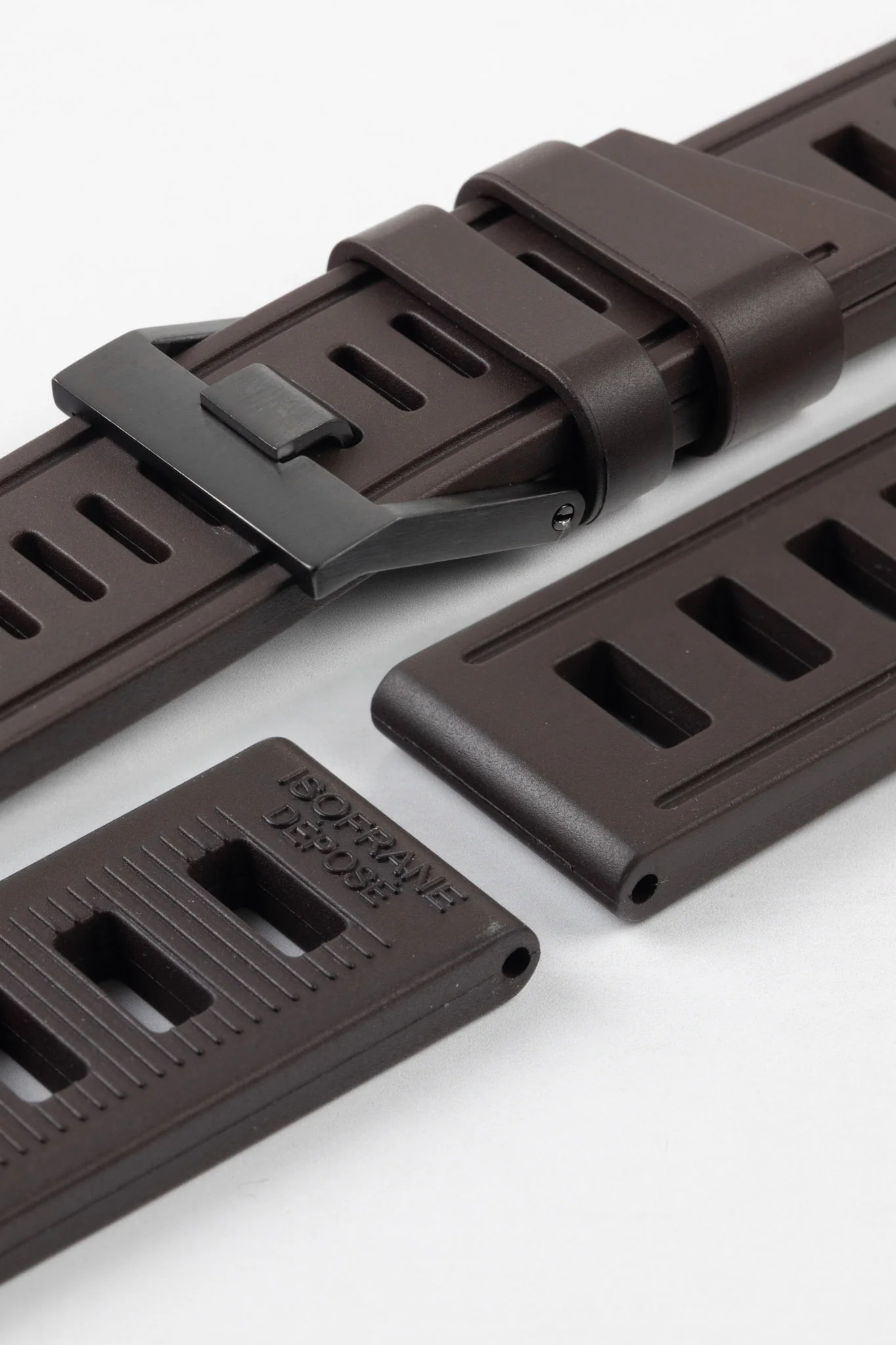 ISOfrane Rubber Dive Watch Strap in BROWN - Image 7