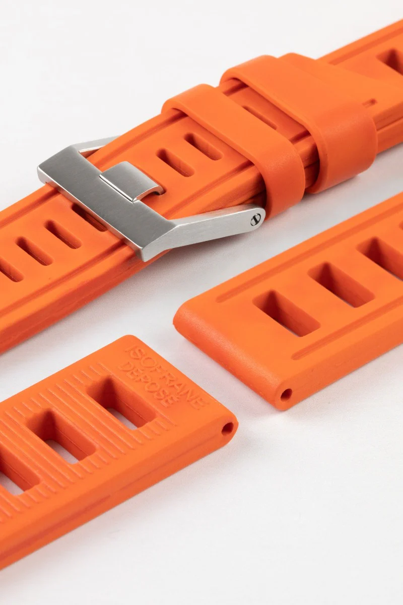 ISOfrane Rubber Dive Watch Strap in ORANGE - Image 6