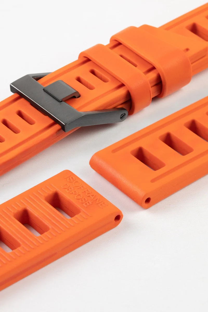 ISOfrane Rubber Dive Watch Strap in ORANGE - Image 7