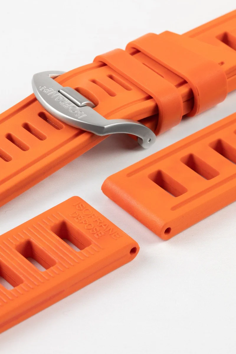 ISOfrane Rubber Dive Watch Strap in ORANGE - Image 8