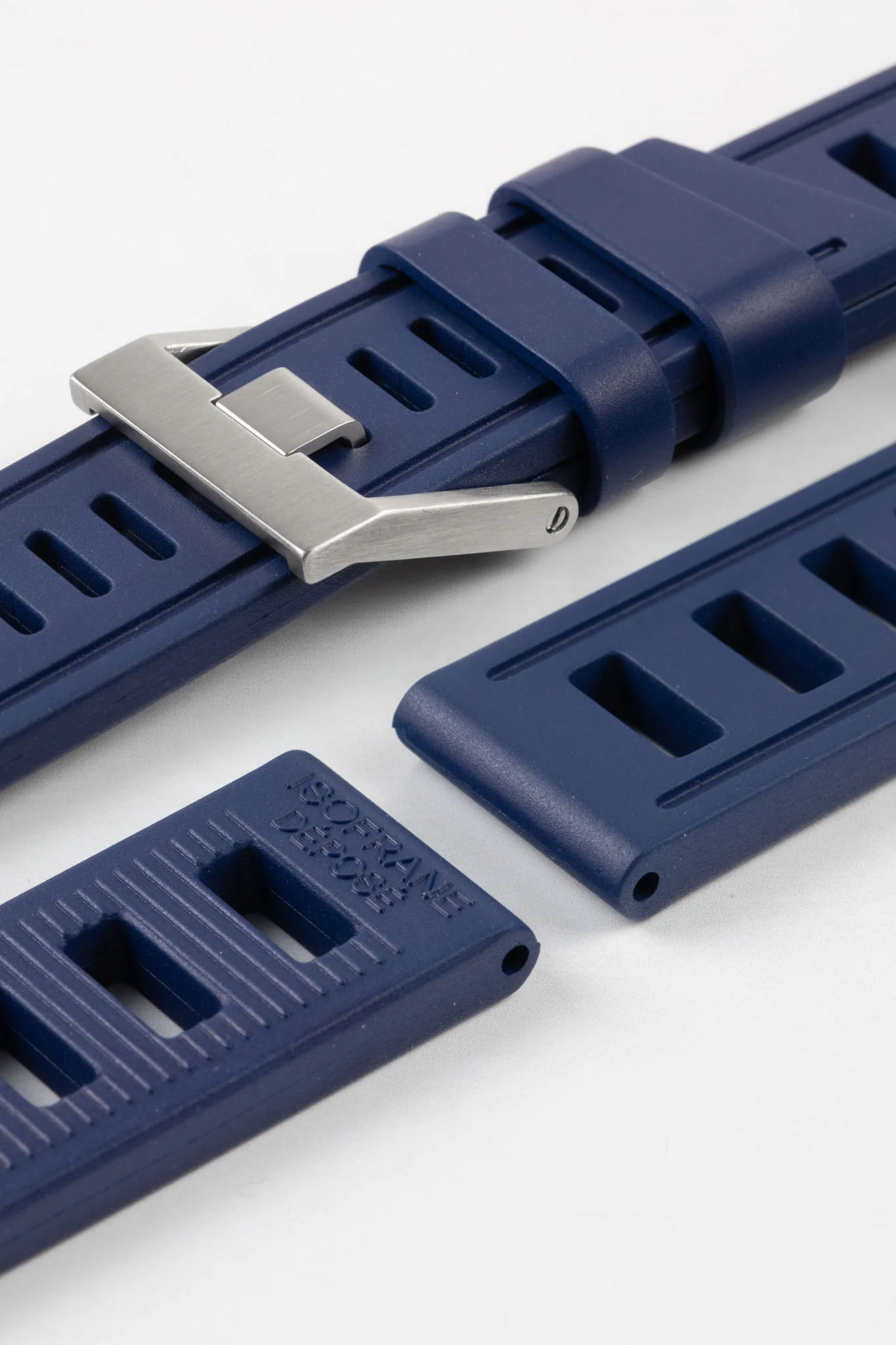 ISOfrane Rubber Dive Watch Strap in TRUE BLUE - Image 6