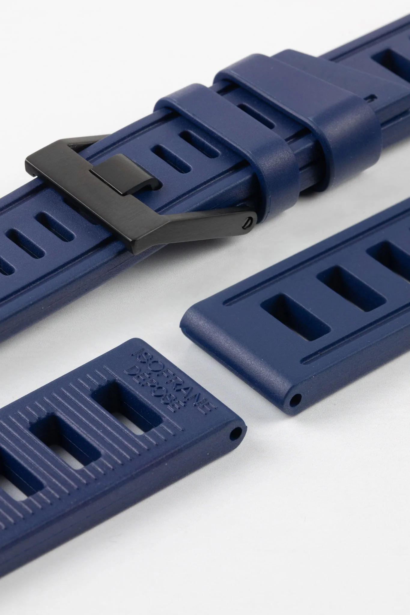 ISOfrane Rubber Dive Watch Strap in TRUE BLUE - Image 7