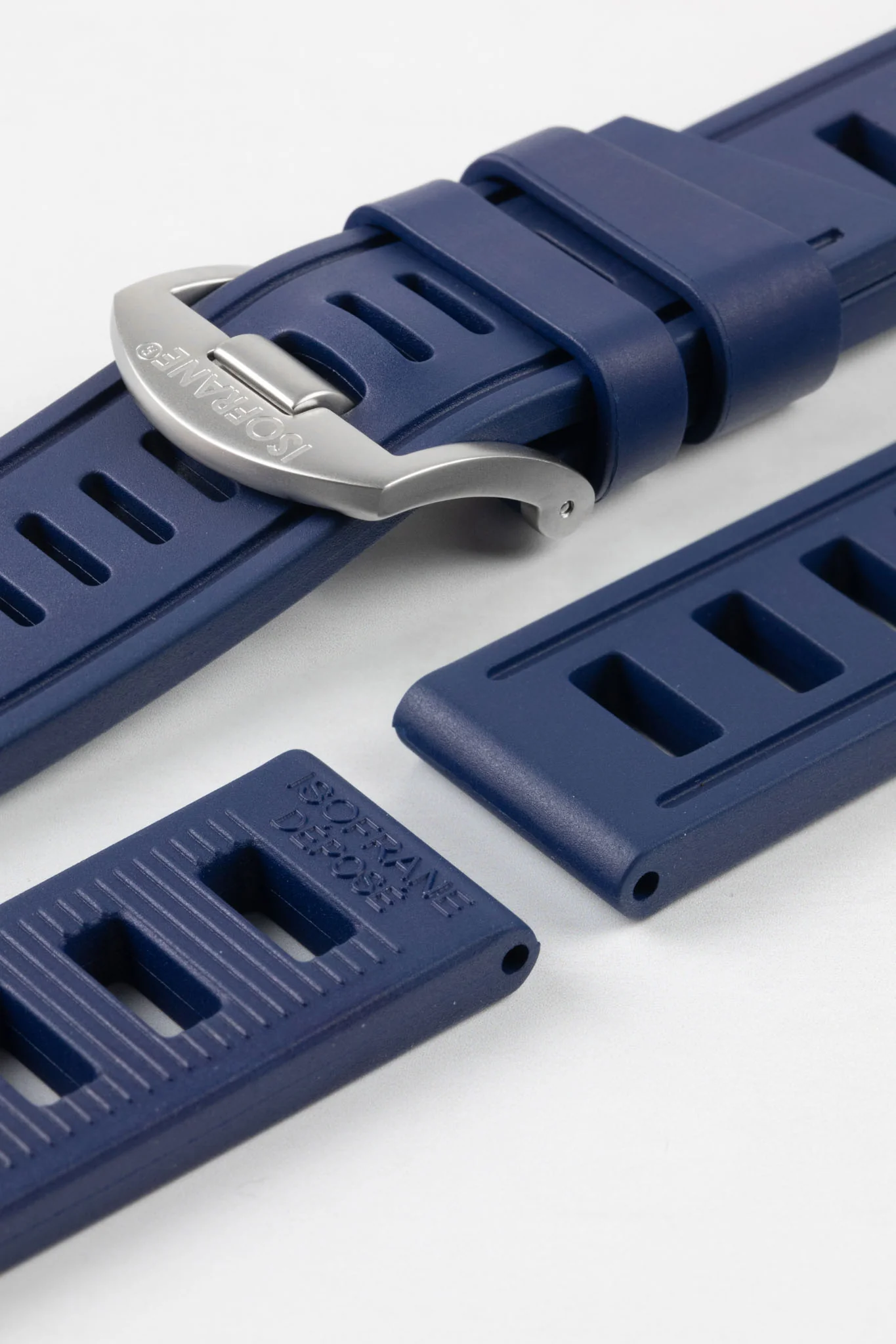 ISOfrane Rubber Dive Watch Strap in TRUE BLUE - Image 8
