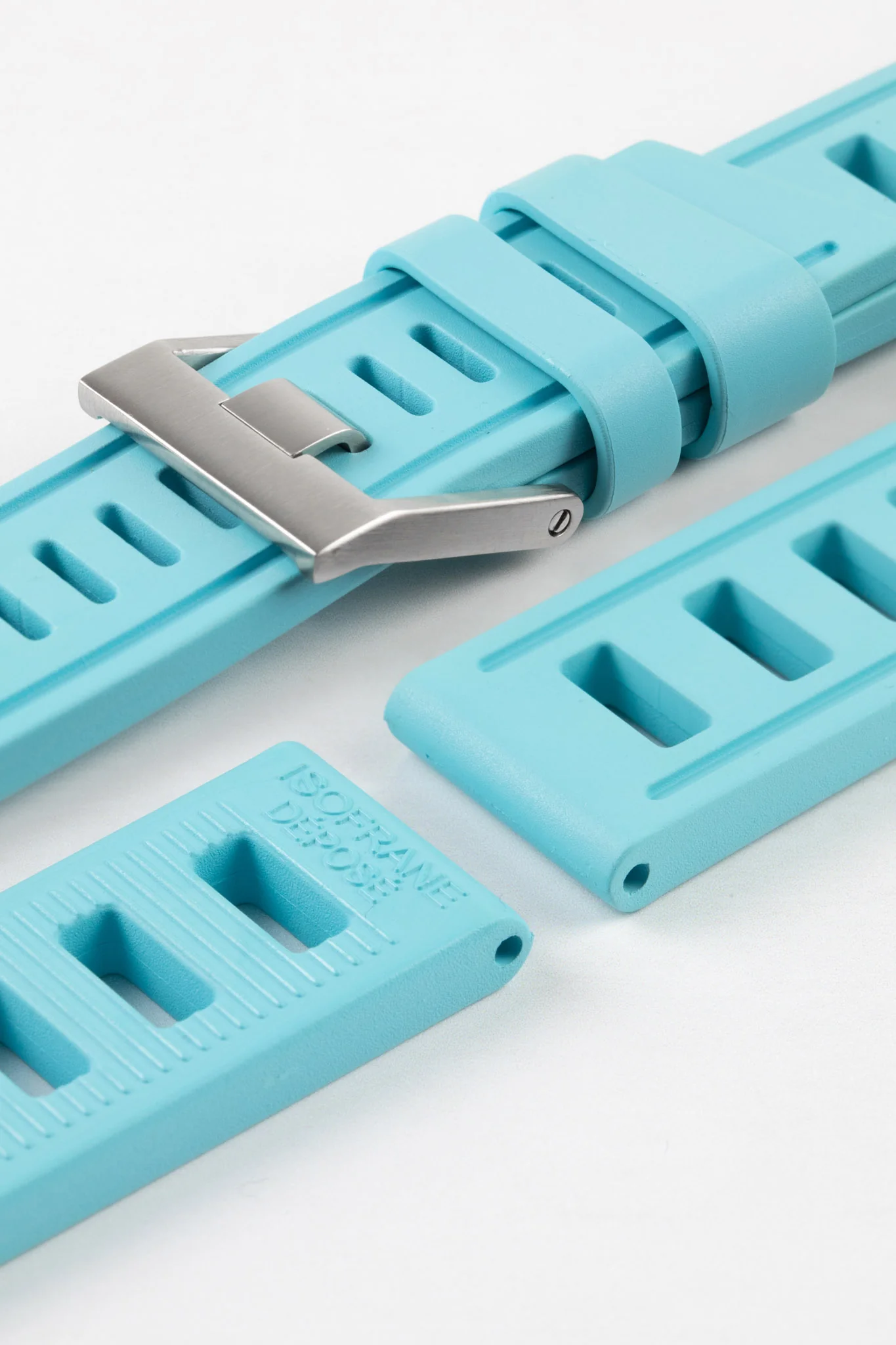 ISOfrane Rubber Dive Watch Strap in TURQUOISE - Image 6