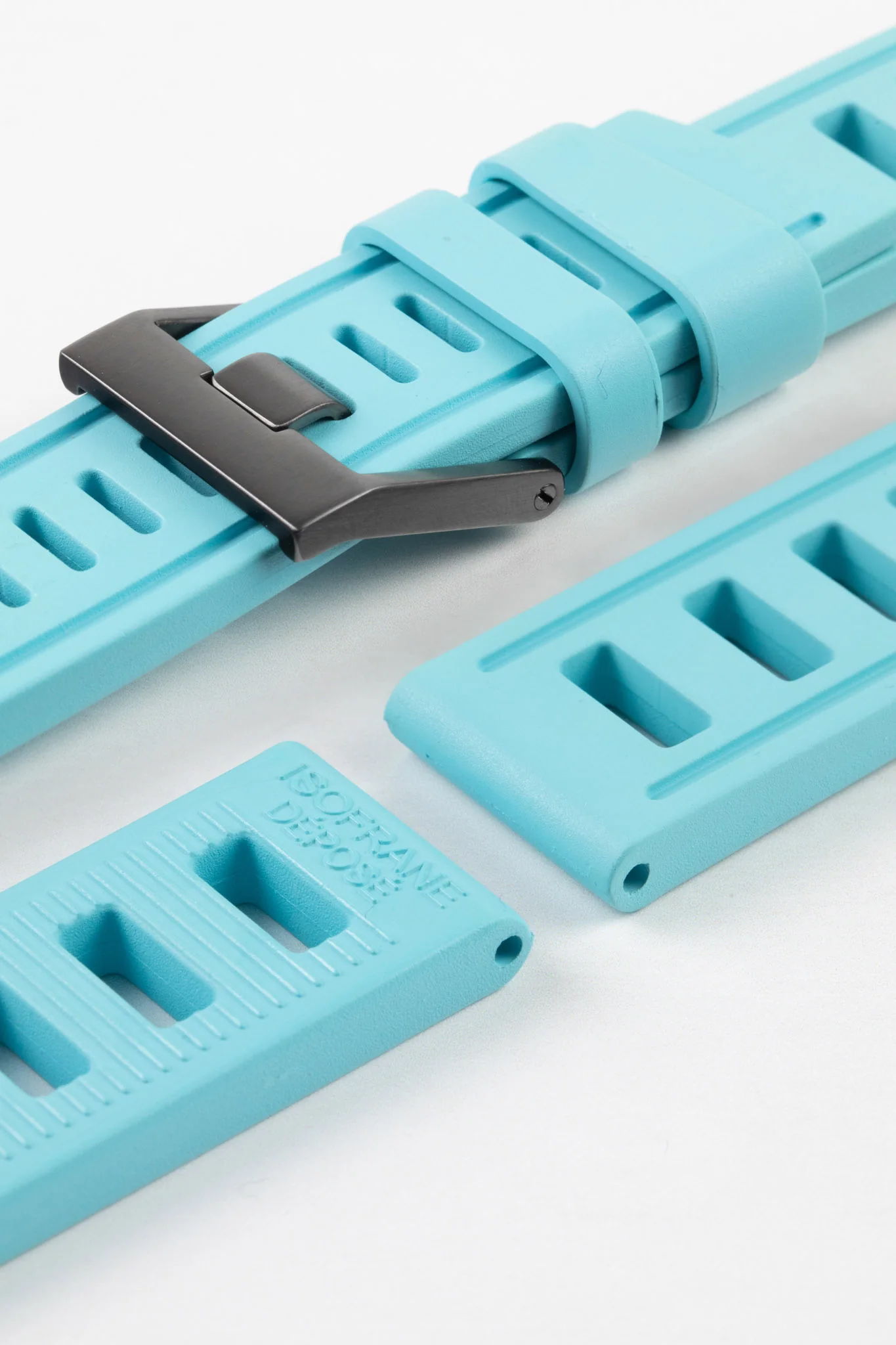 ISOfrane Rubber Dive Watch Strap in TURQUOISE - Image 7