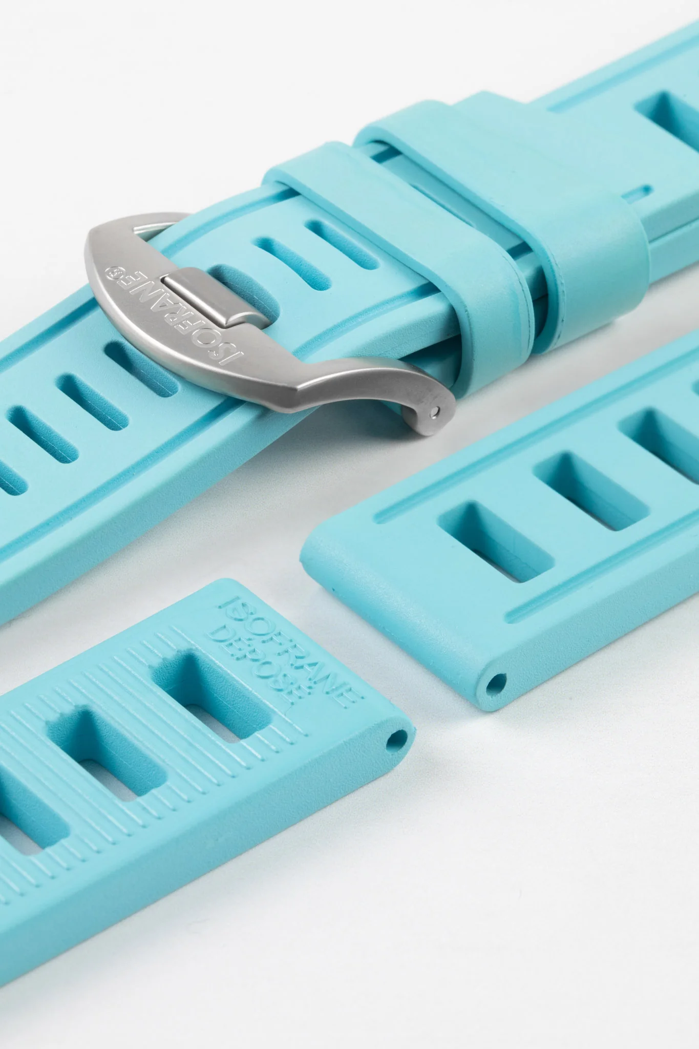 ISOfrane Rubber Dive Watch Strap in TURQUOISE - Image 8