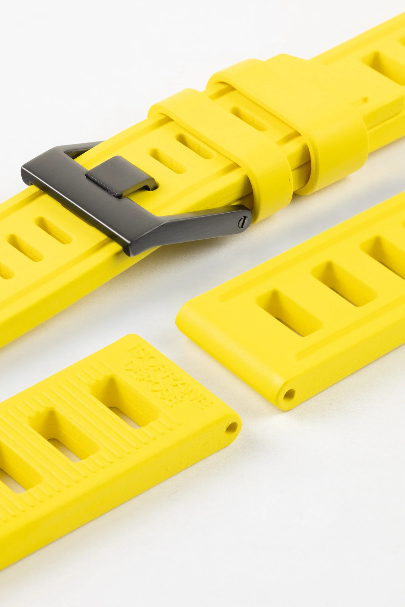 ISOfrane Rubber Dive Watch Strap in YELLOW - Image 7