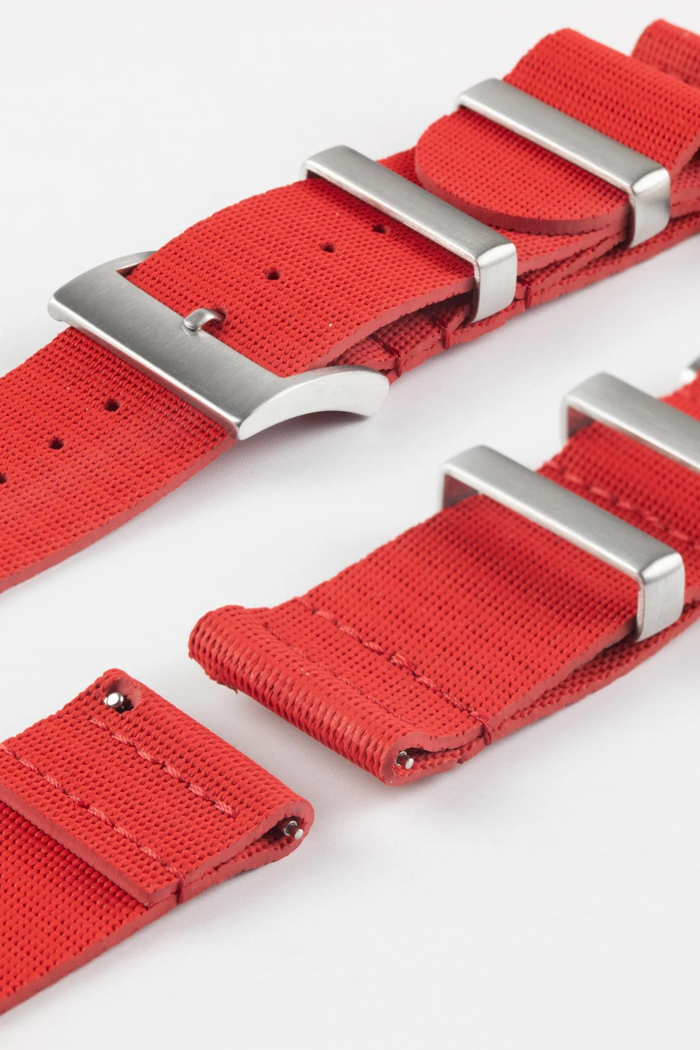 ISOSWISS CLASSIC 2-Piece Rubber Watch Strap in RED - Image 4