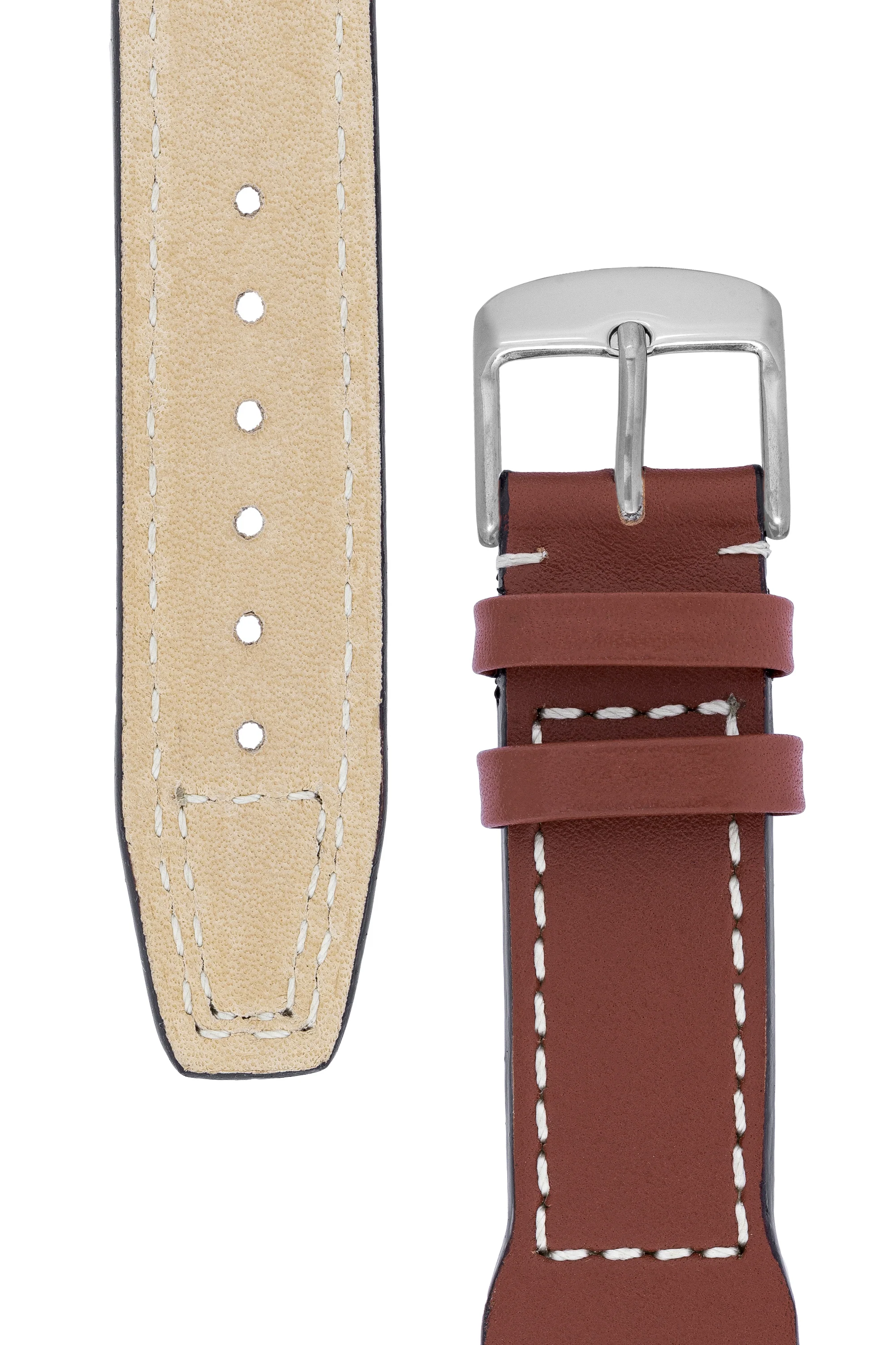 IWC-Style Aviation Calf Leather Watch Strap in TAN - Image 3