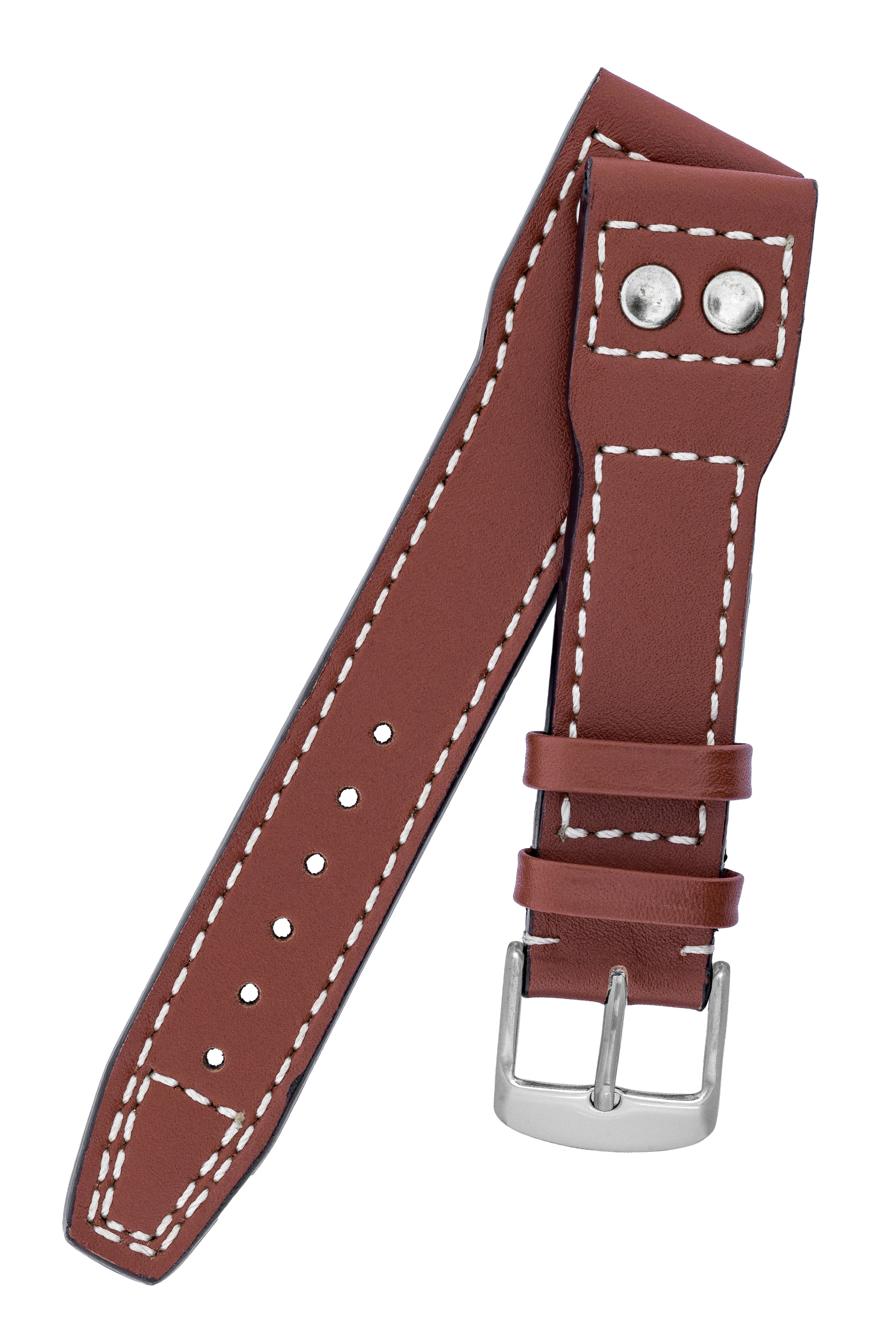 IWC-Style Aviation Calf Leather Watch Strap in TAN - Image 4