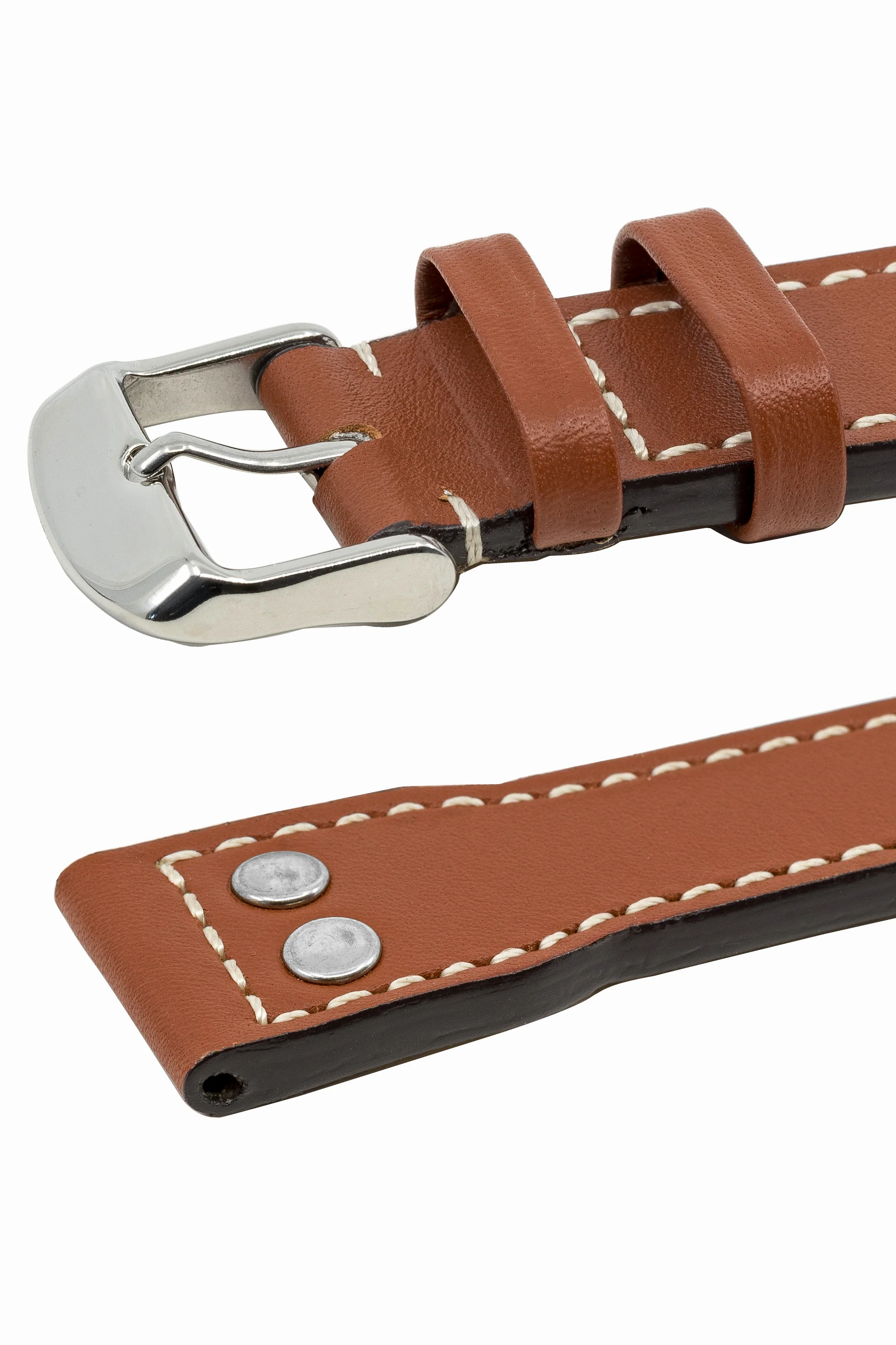 IWC-Style Aviation Calf Leather Watch Strap in TAN - Image 5
