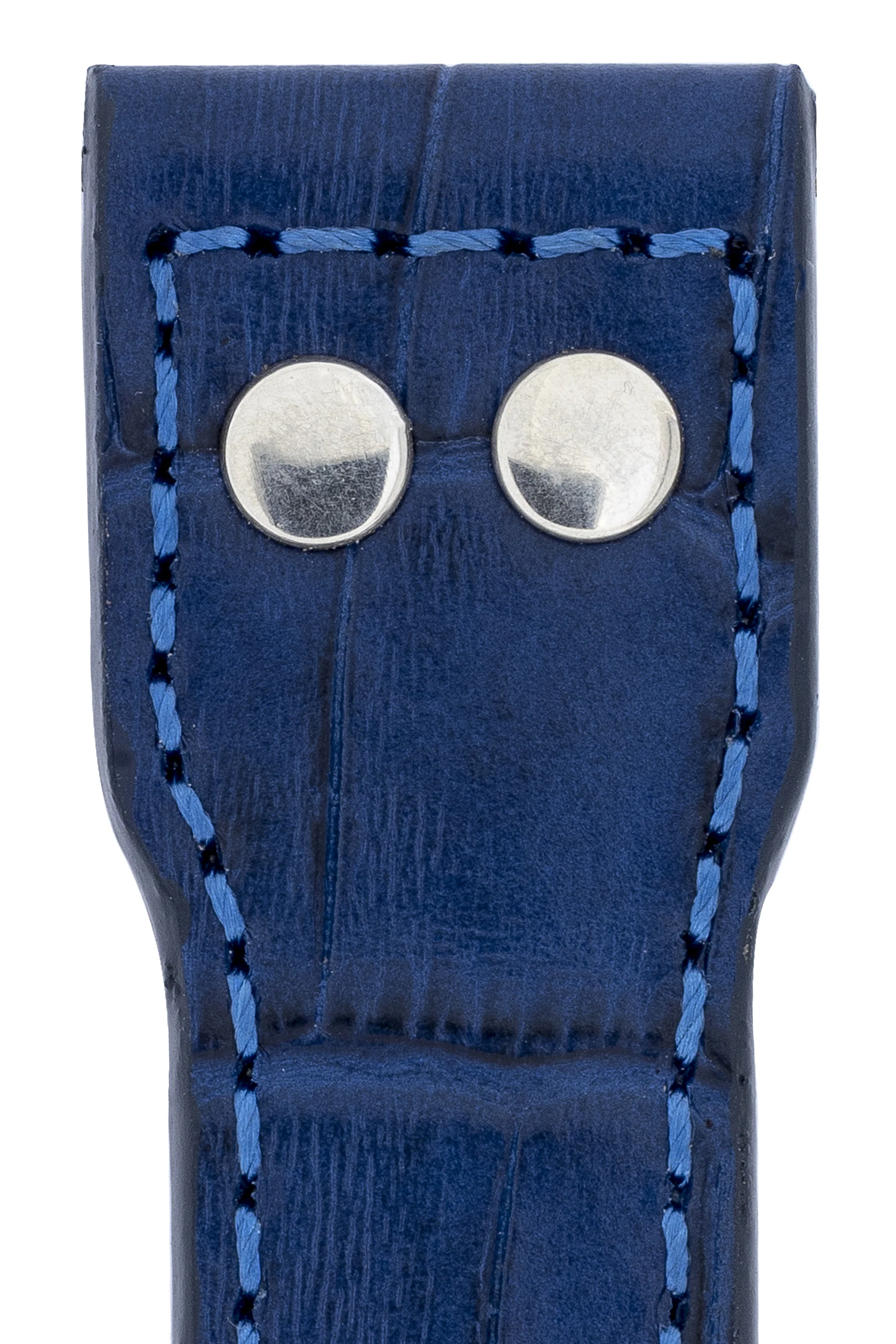 IWC-Style Aviation Alligator-Embossed Leather Watch Strap in BLUE - Image 2
