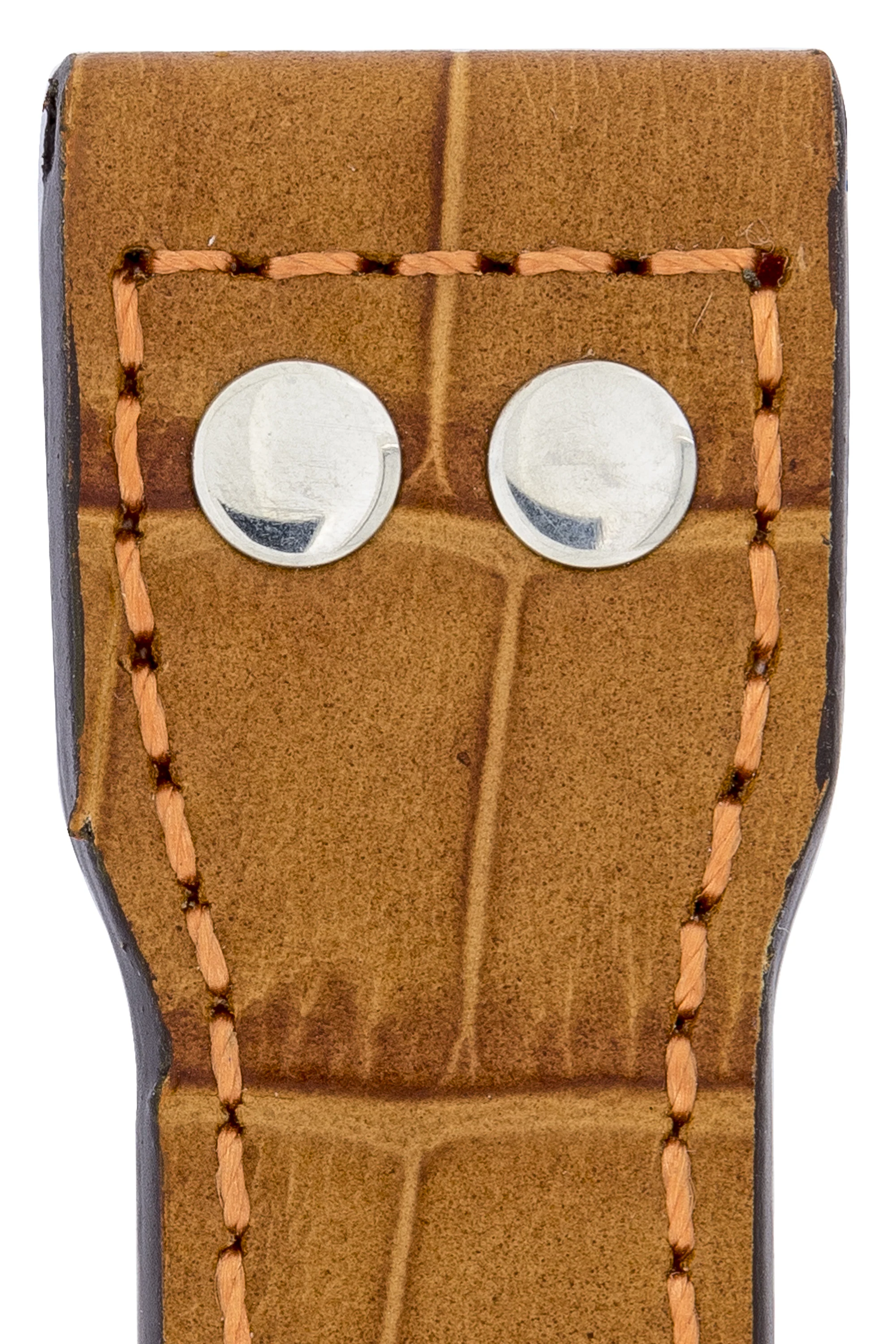 IWC-Style Aviation Alligator-Embossed Watch Strap in GOLD BROWN - Image 2