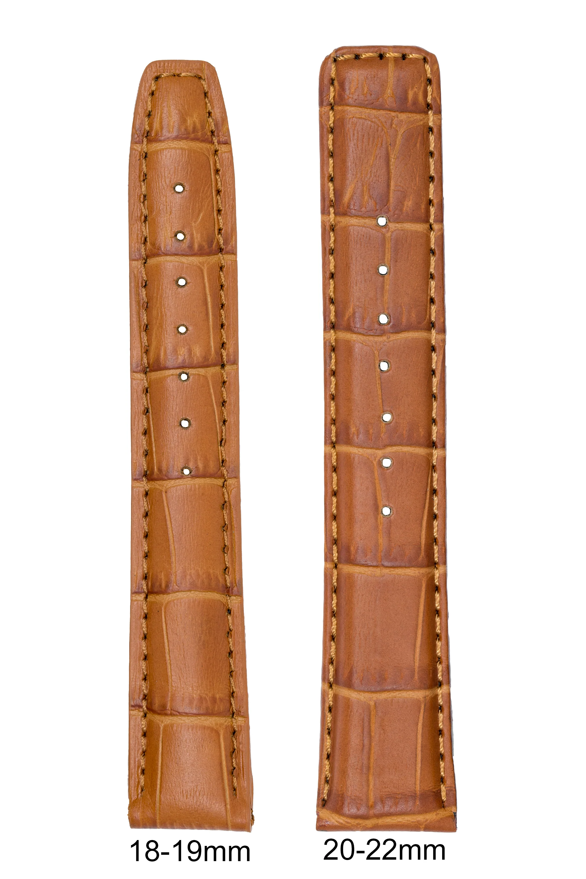 IWC-Style Alligator Embossed Leather Watch Strap in BROWN - Image 5