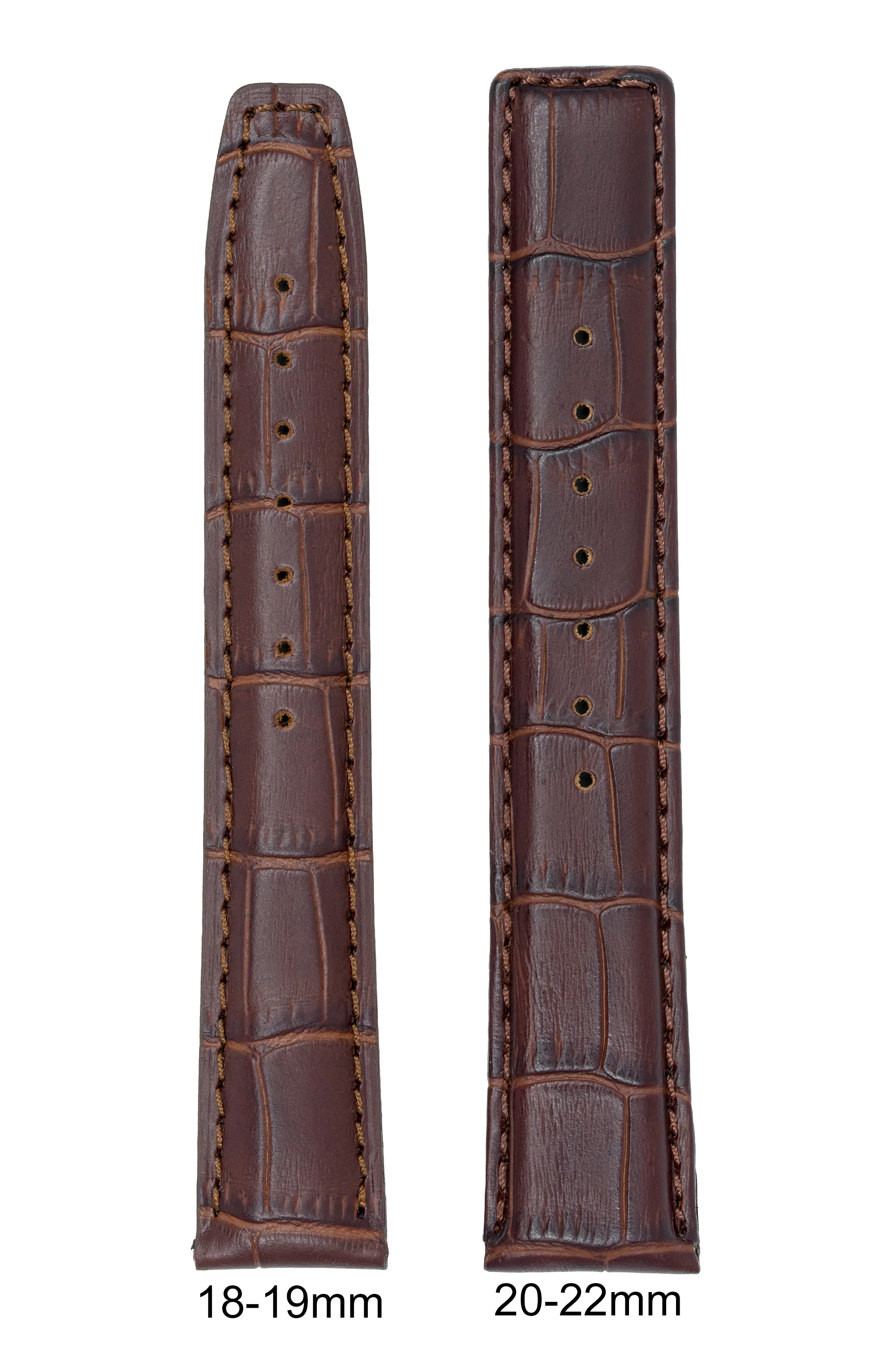 IWC-Style Alligator Embossed Leather Watch Strap in TABAC - Image 5