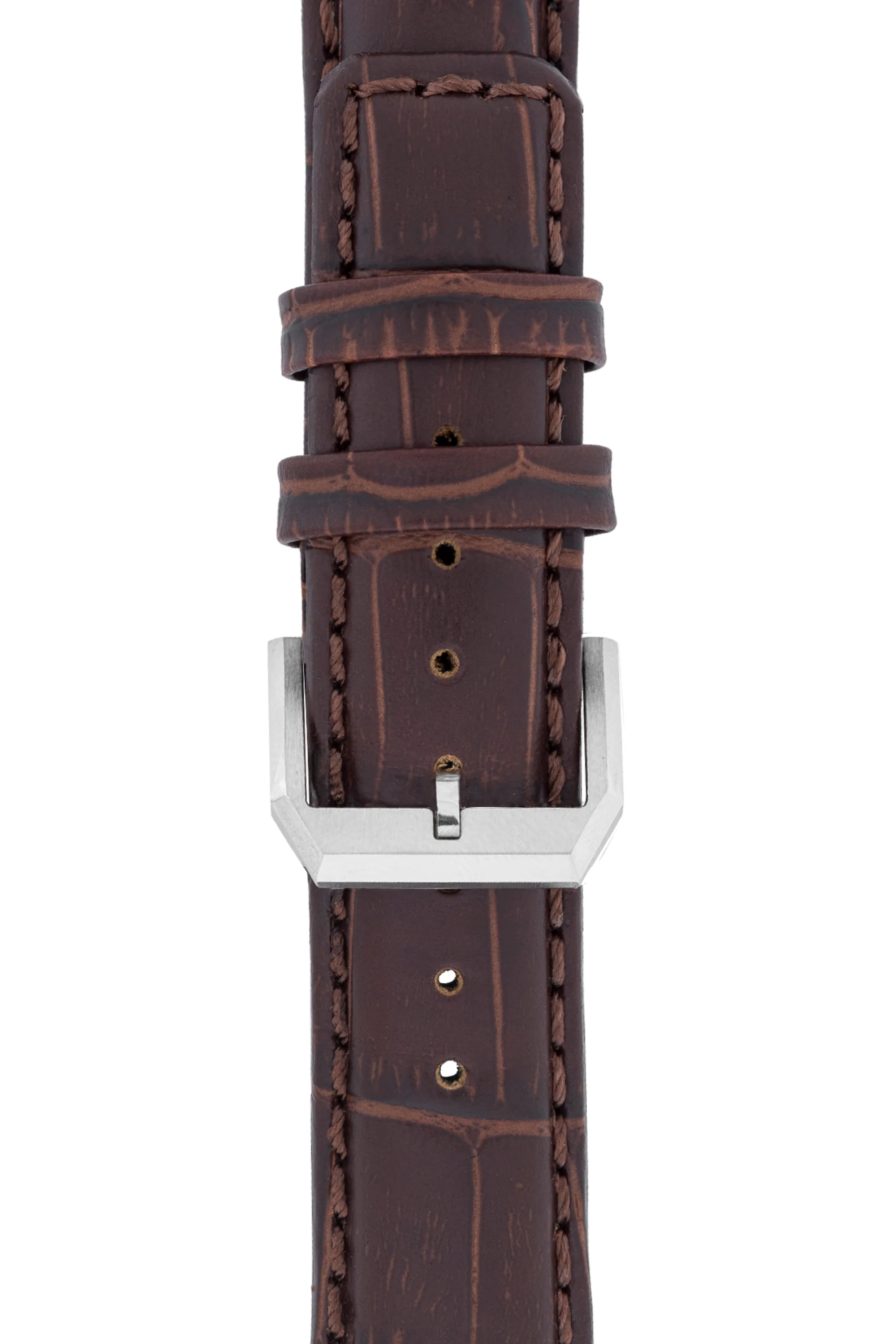 IWC-Style Alligator Embossed Leather Watch Strap in TABAC - Image 8
