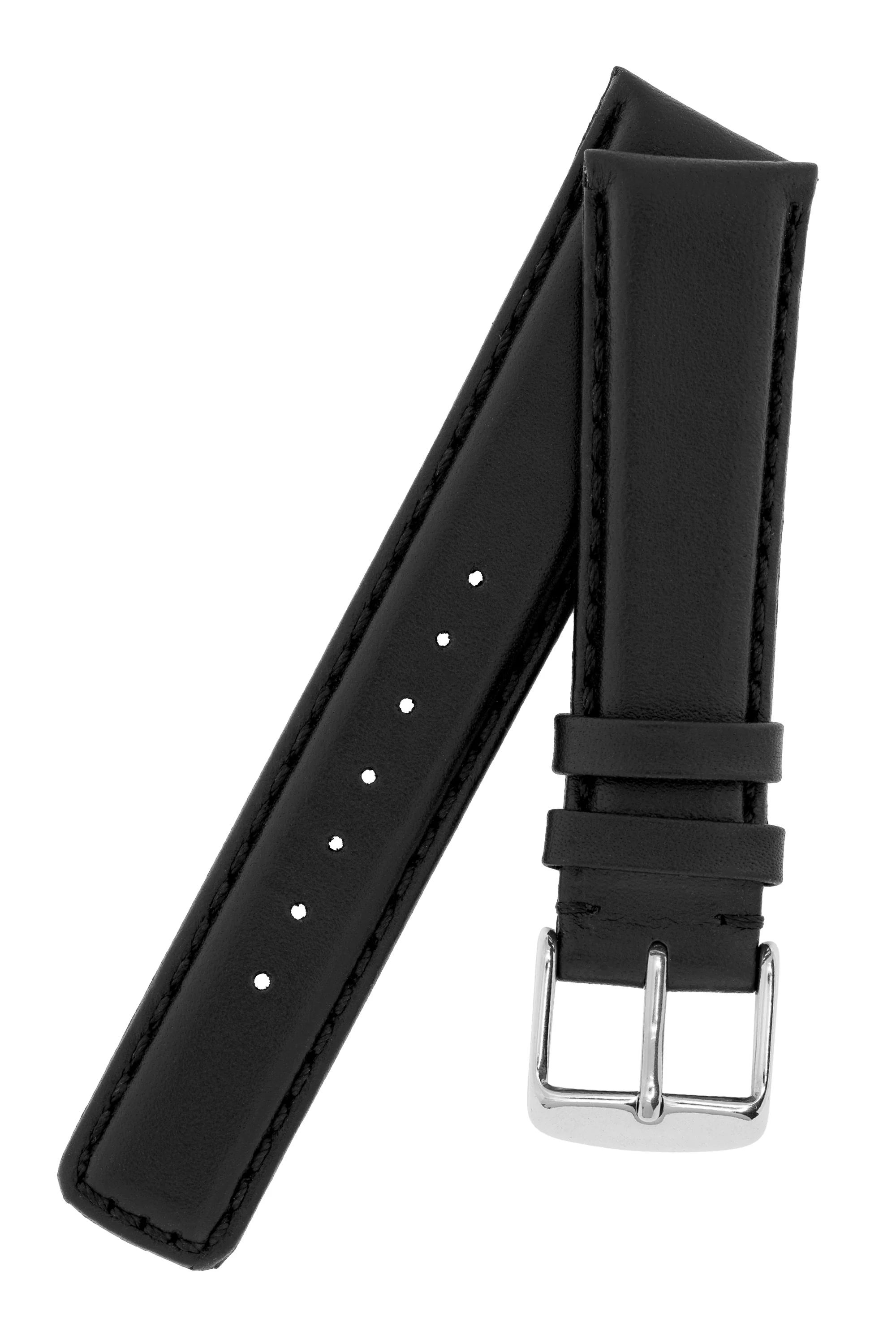 IWC-Style Calf Leather Watch Strap in BLACK - Image 5