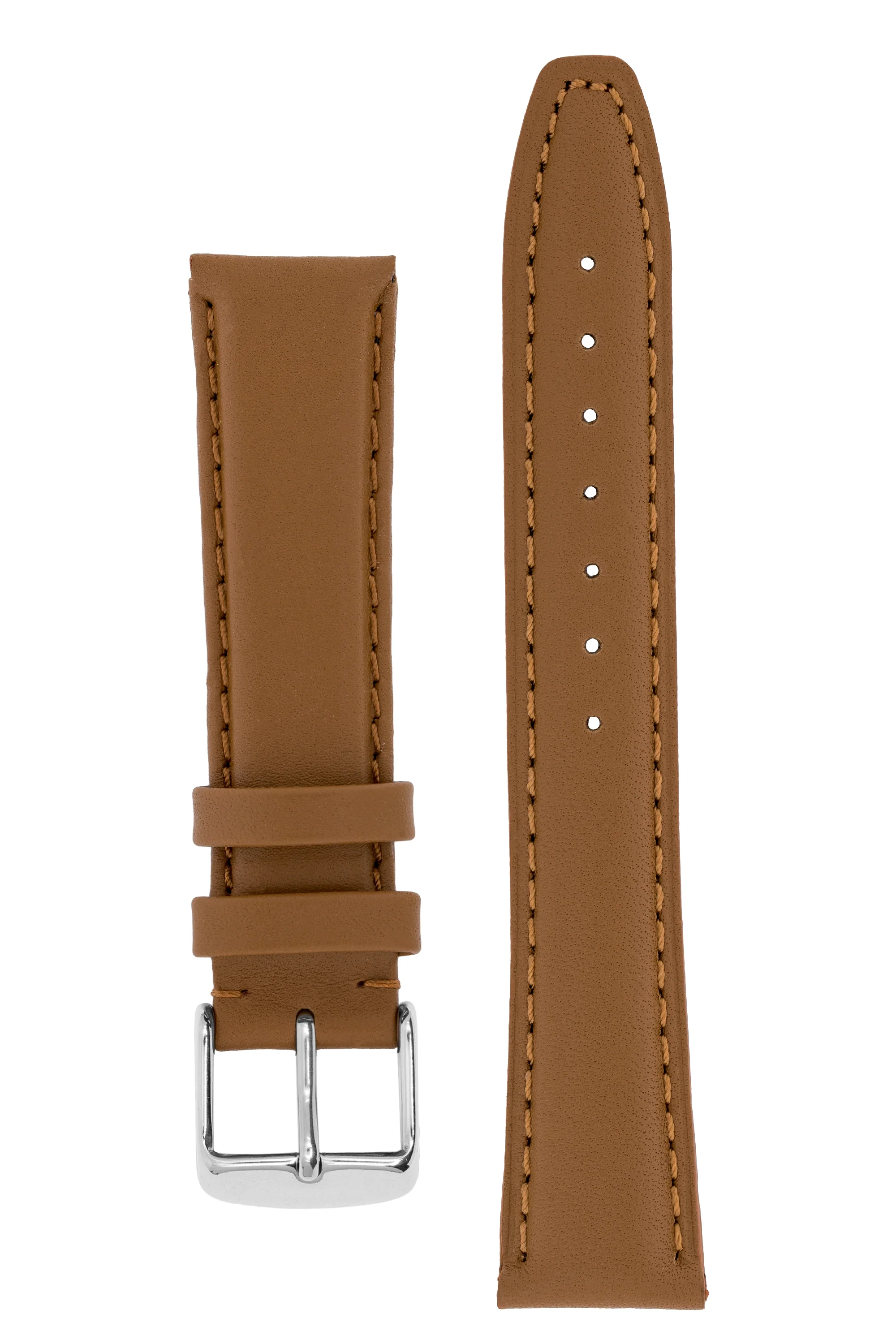 IWC-Style Calf Leather Watch Strap in CARAMEL - Image 3