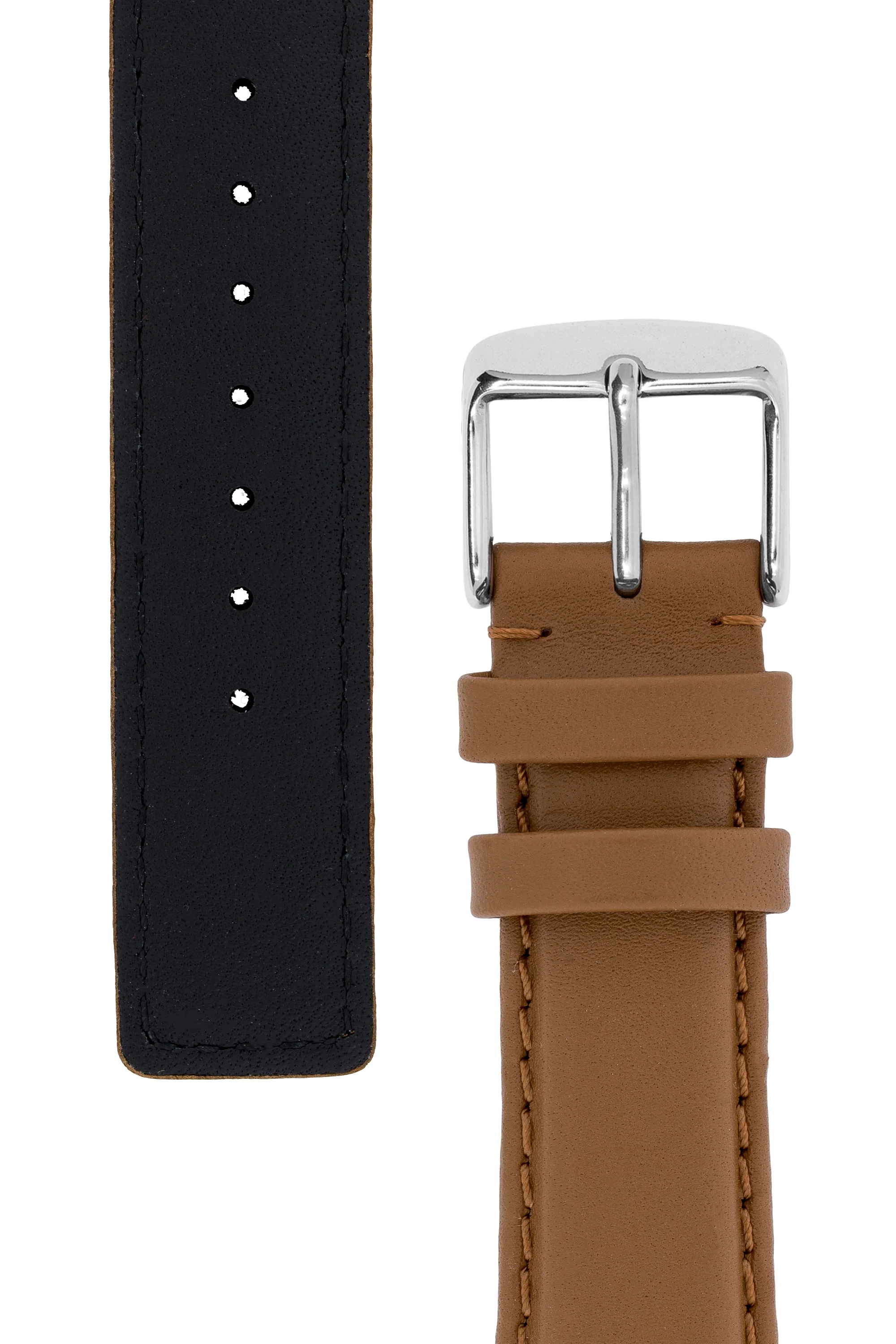 IWC-Style Calf Leather Watch Strap in CARAMEL - Image 4