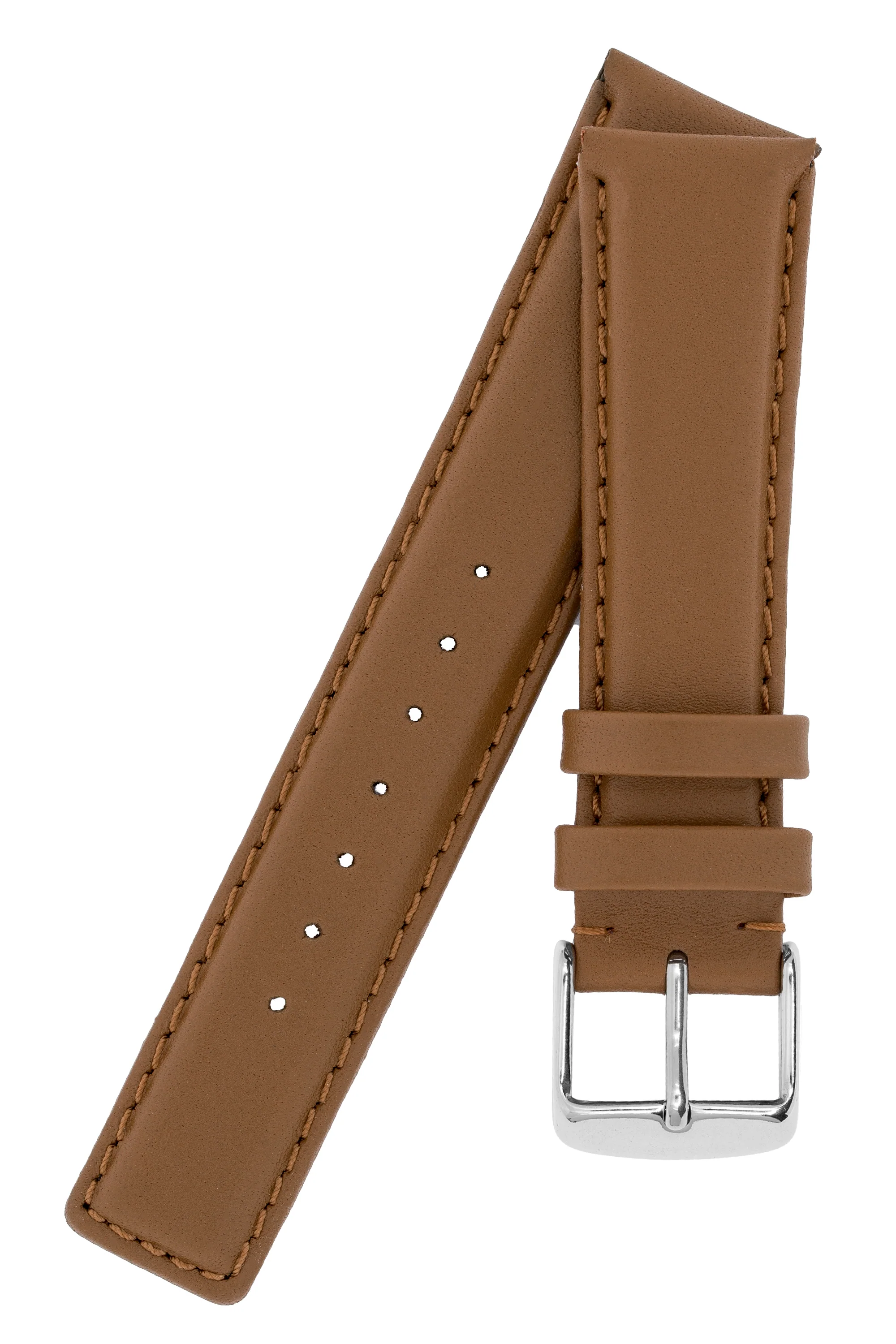 IWC-Style Calf Leather Watch Strap in CARAMEL - Image 5
