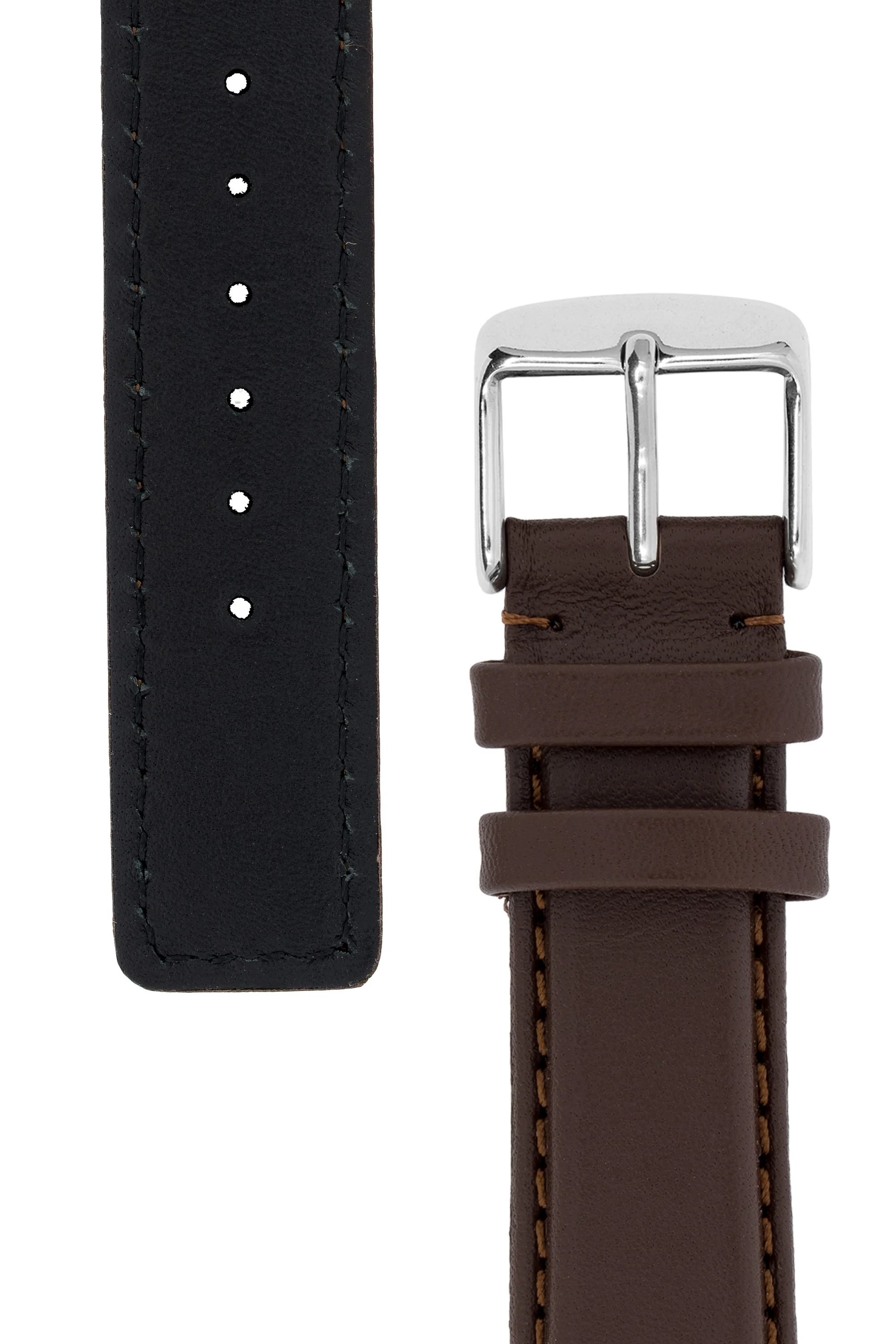 IWC-Style Calf Leather Watch Strap in DARK BROWN - Image 4