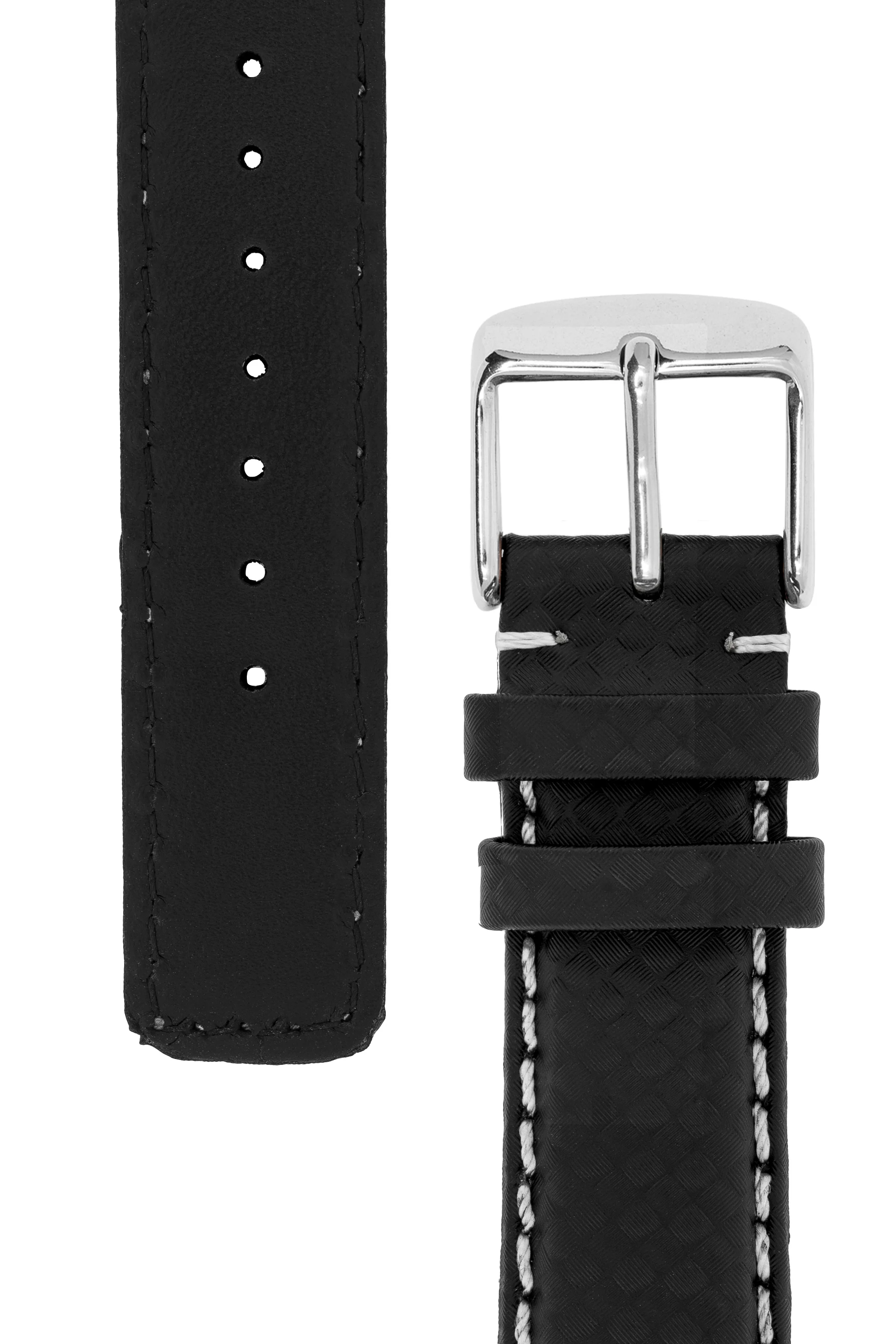 IWC-Style Carbon Embossed Watch Strap in BLACK - Image 4