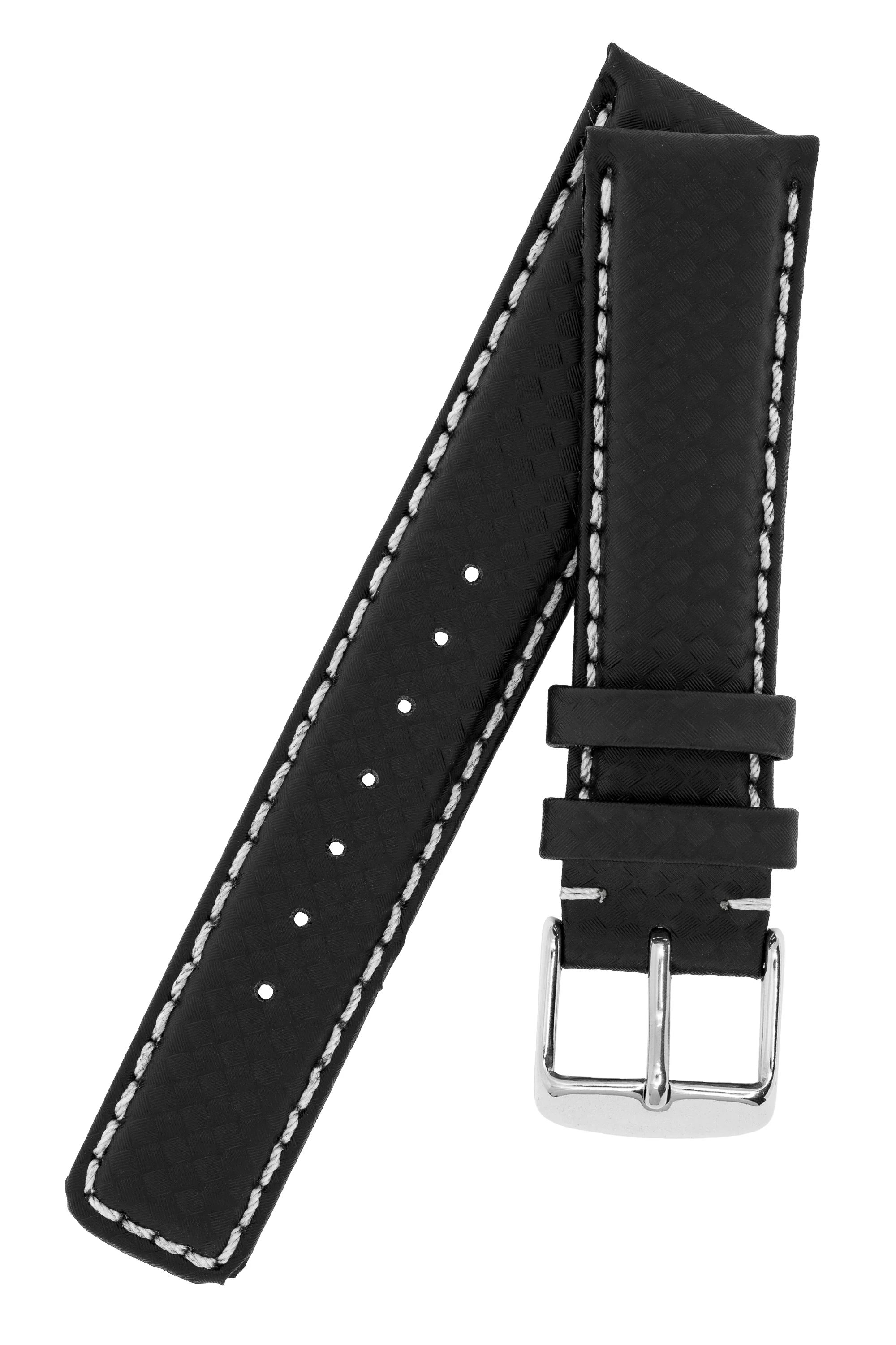 IWC-Style Carbon Embossed Watch Strap in BLACK - Image 5