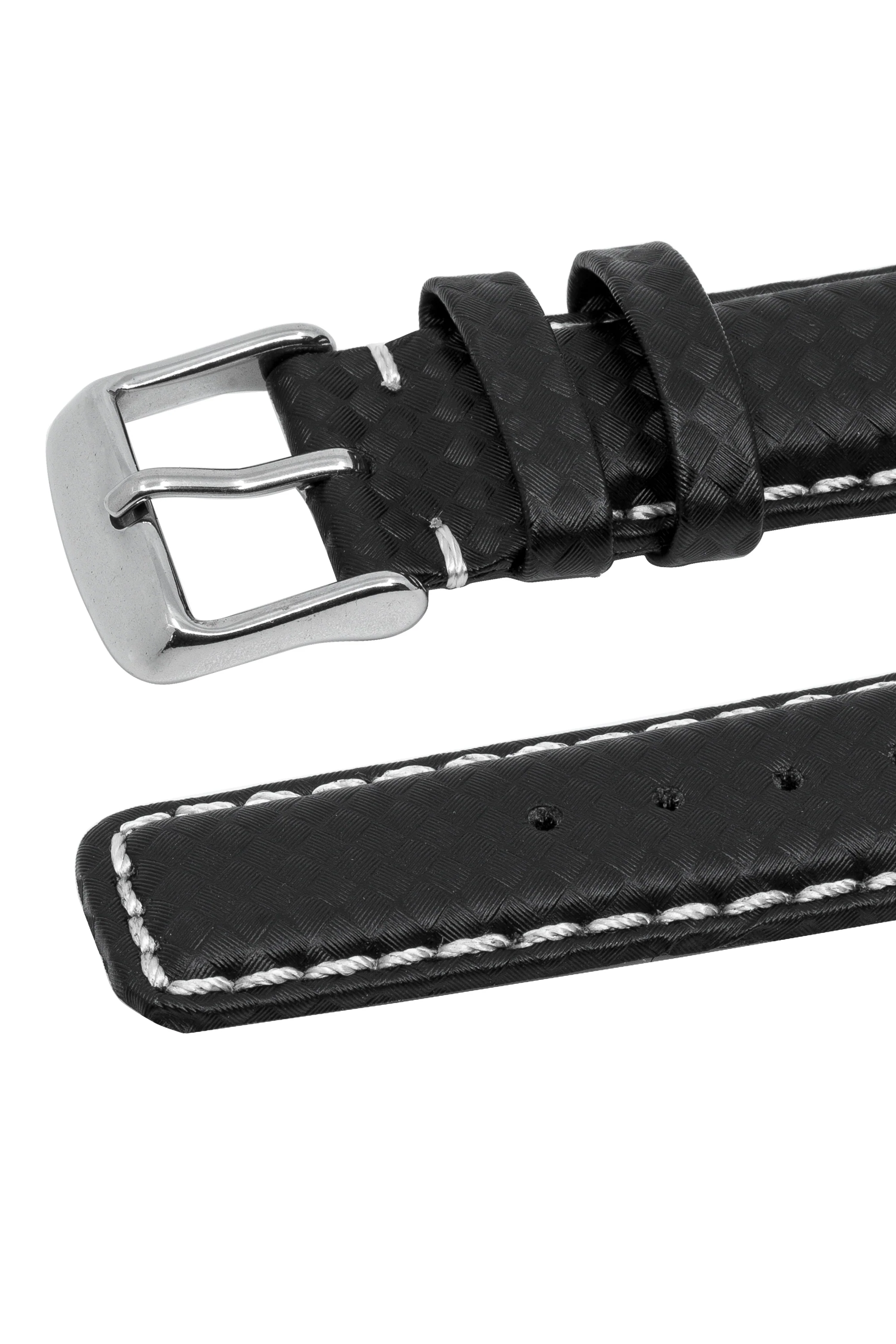 IWC-Style Carbon Embossed Watch Strap in BLACK - Image 7