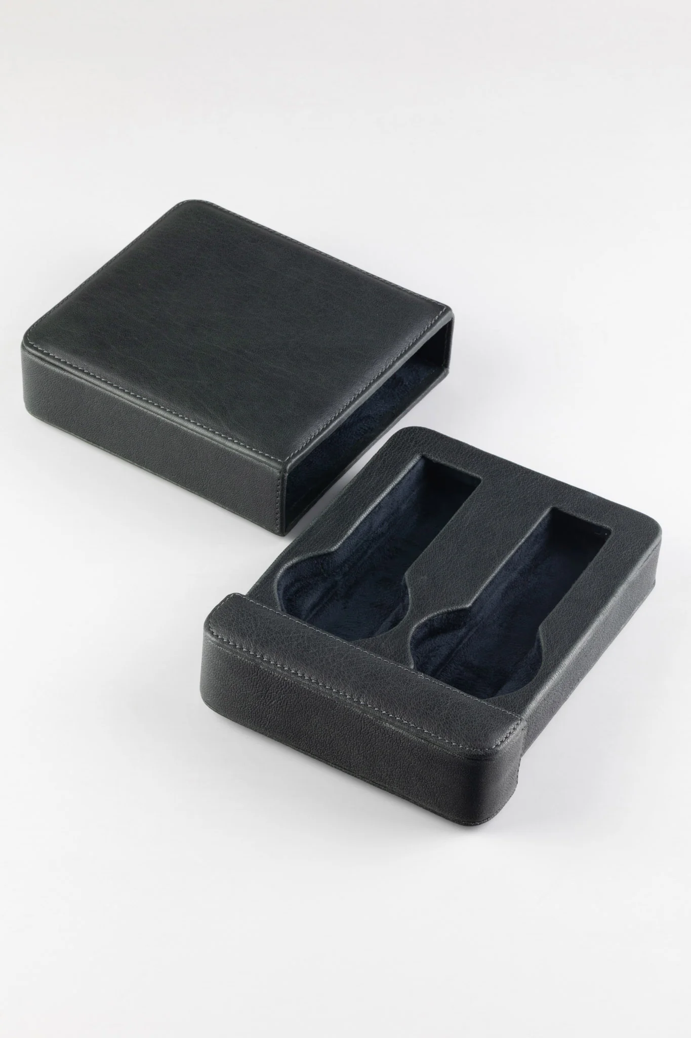 JPM 2-Watch Leather Sliding Storage Case in SPRUCE GREY - Image 7