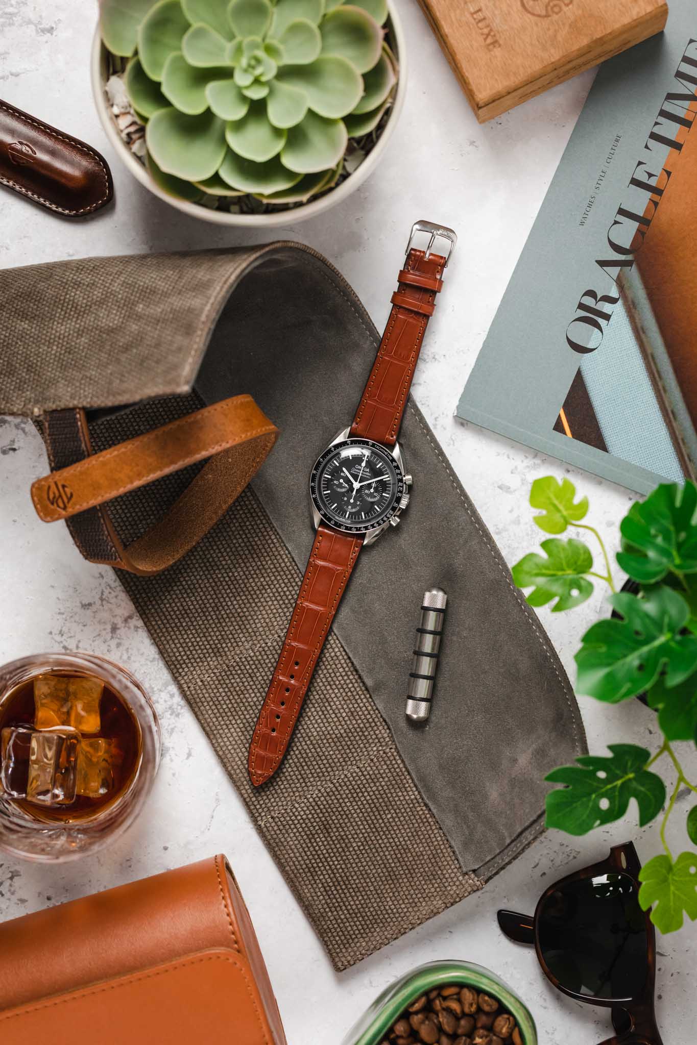 JPM Canvas Watch Roll with Suede Lining in GREY - Image 2