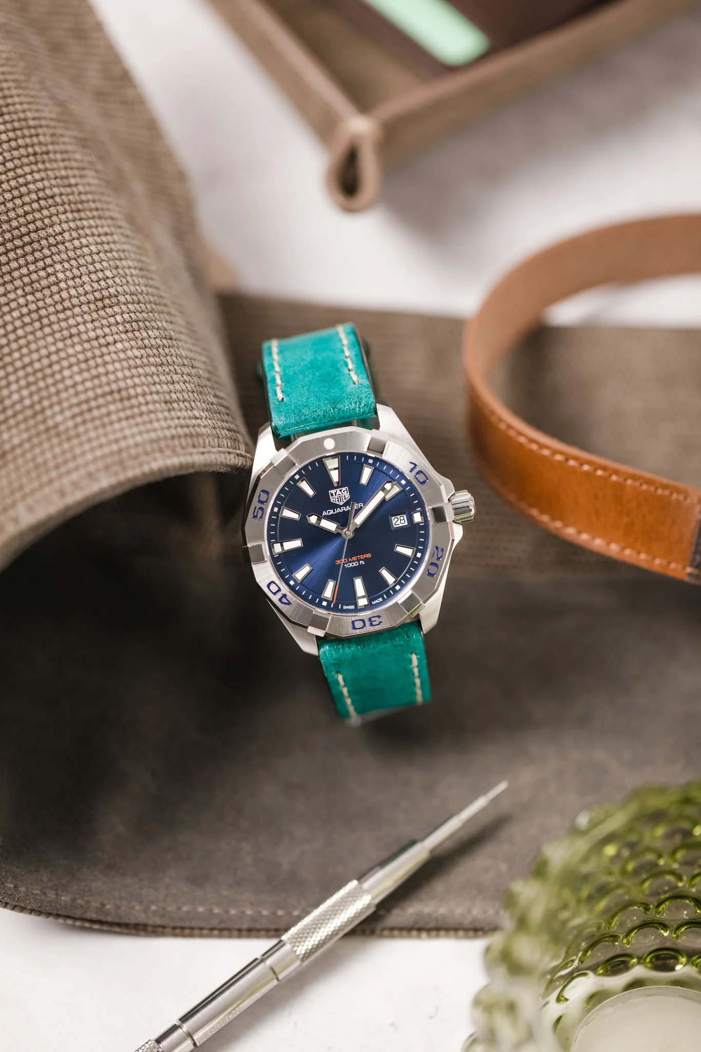 JPM Canvas Watch Roll with Suede Lining in GREY - Image 4