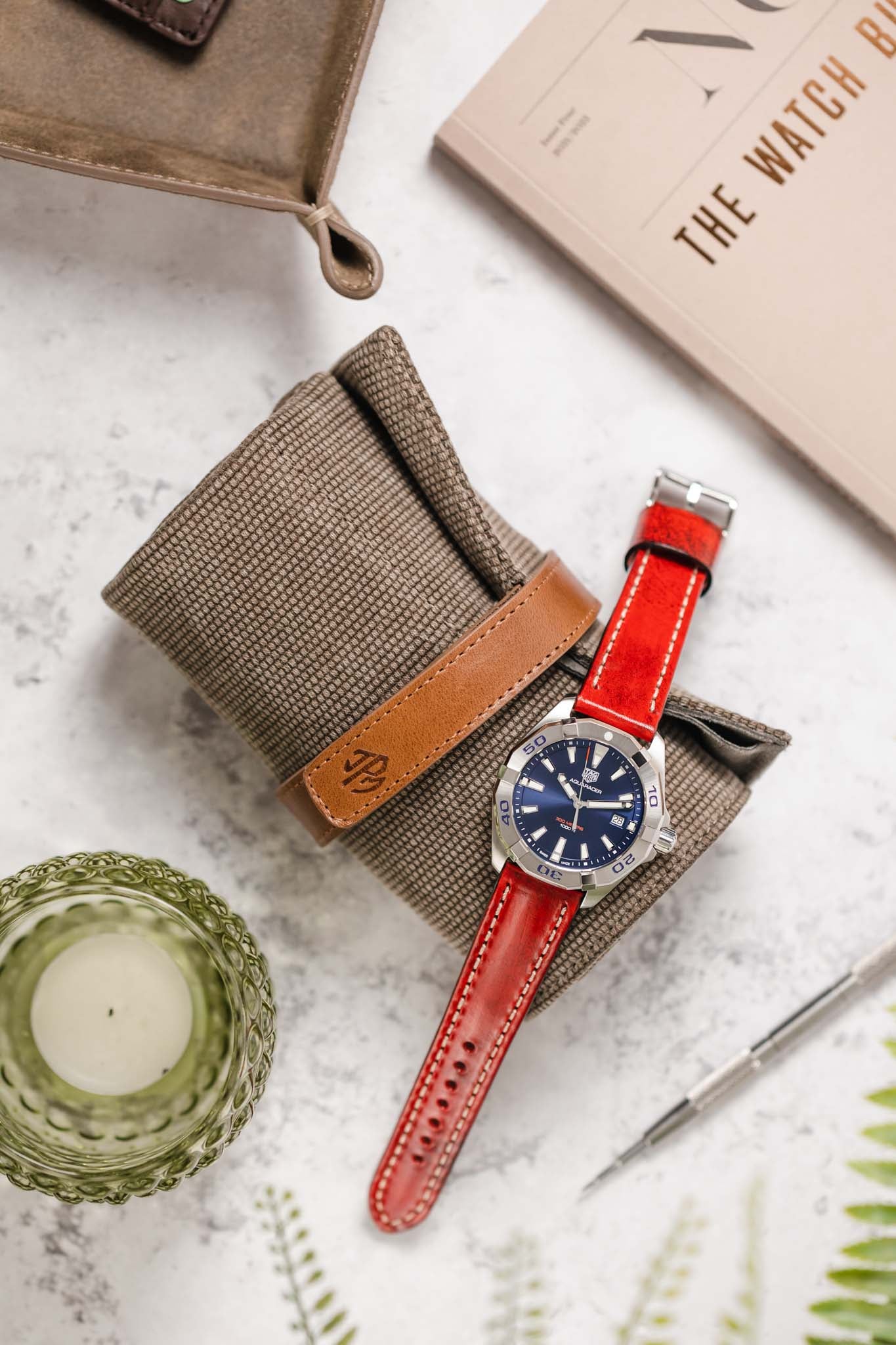 JPM Canvas Watch Roll with Suede Lining in GREY - Image 6