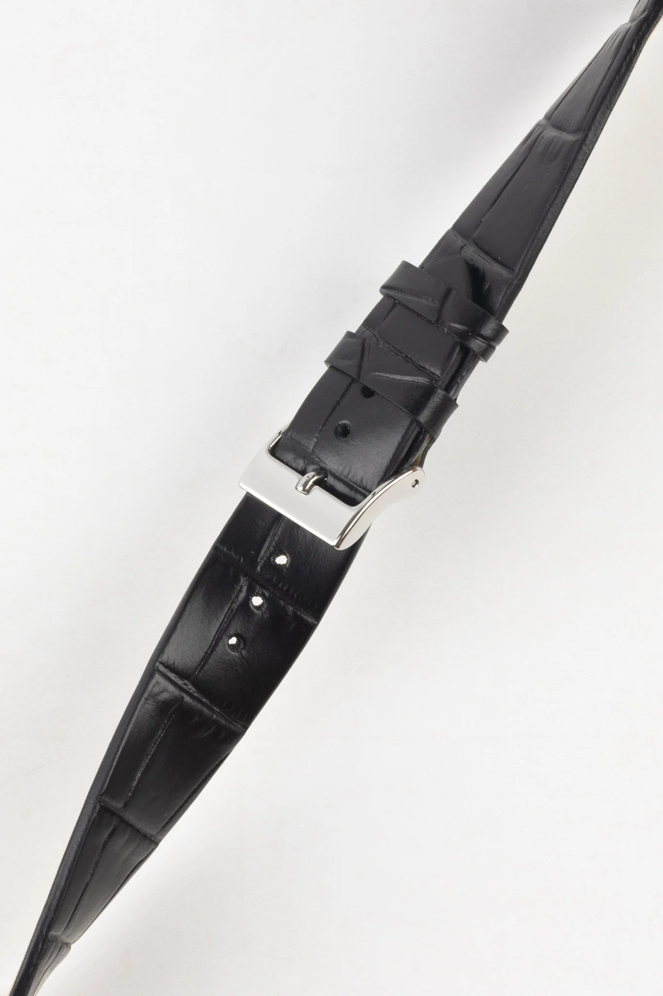 JPM Italian Alligator-Embossed Calfskin Leather Watch Strap in BLACK - Image 5