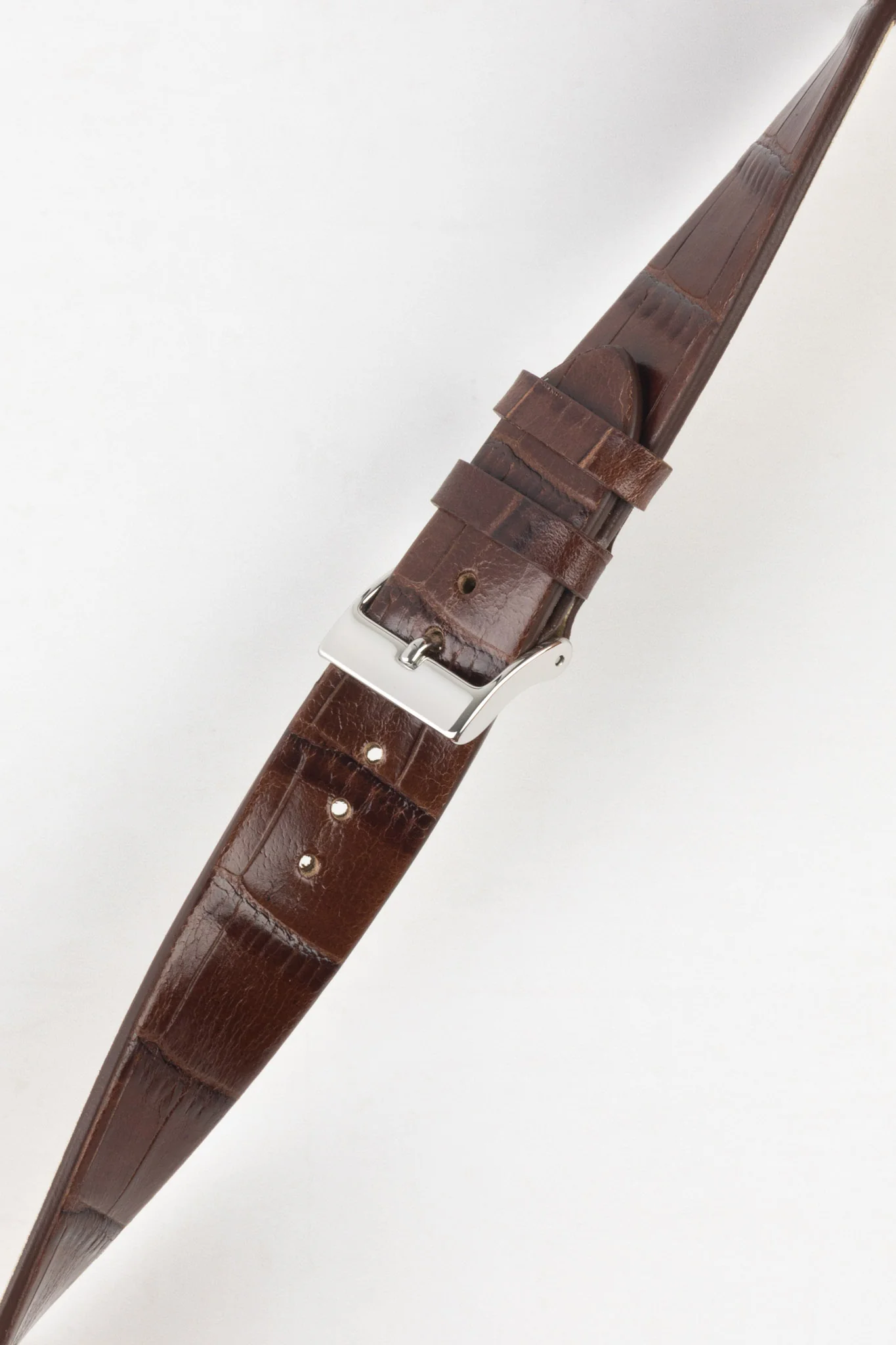 JPM Italian Alligator-Embossed Calfskin Leather Watch Strap in DARK BROWN - Image 5