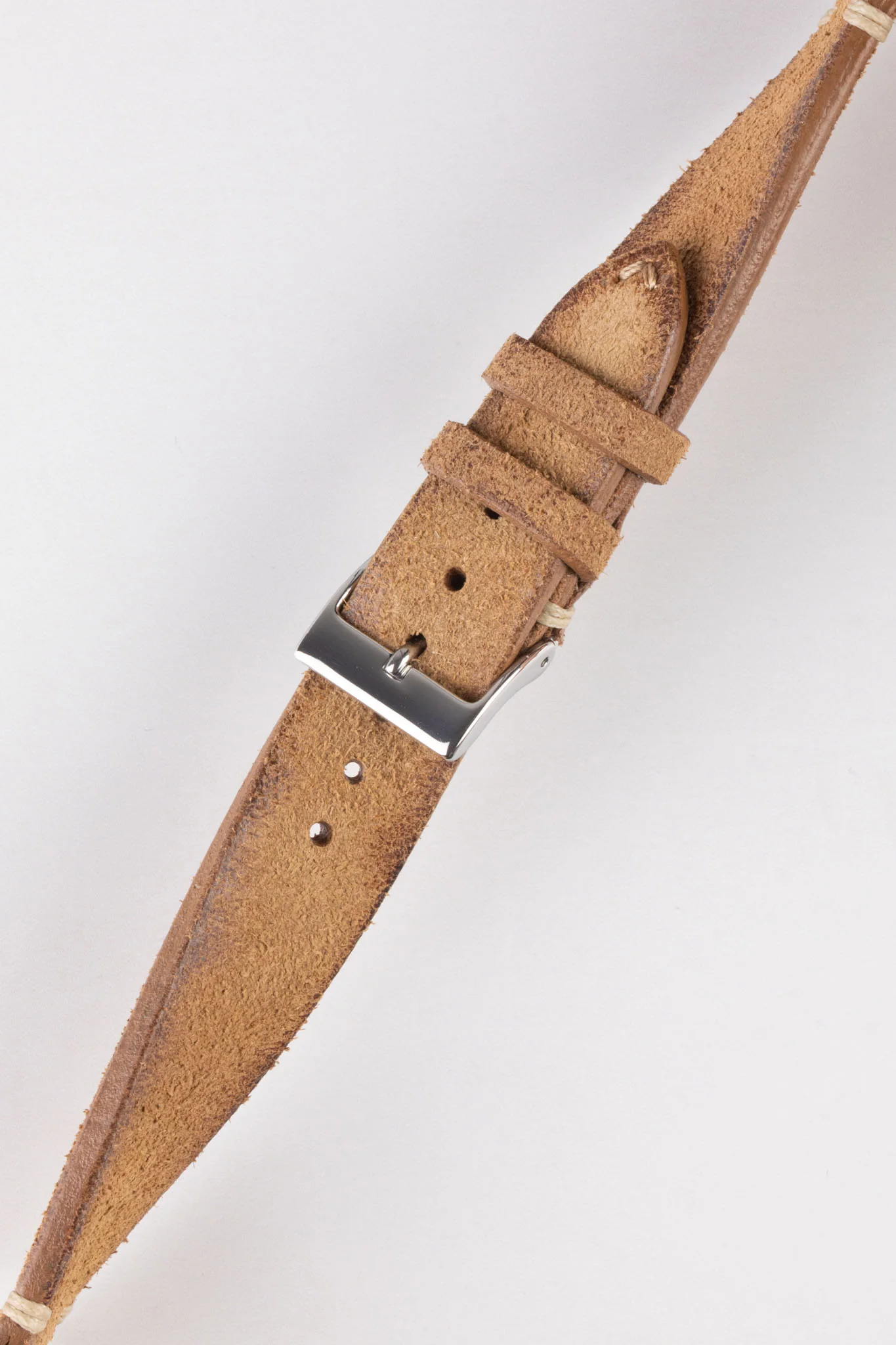 JPM Italian Distressed Tasso Leather Watch Strap in AMBER - Image 5
