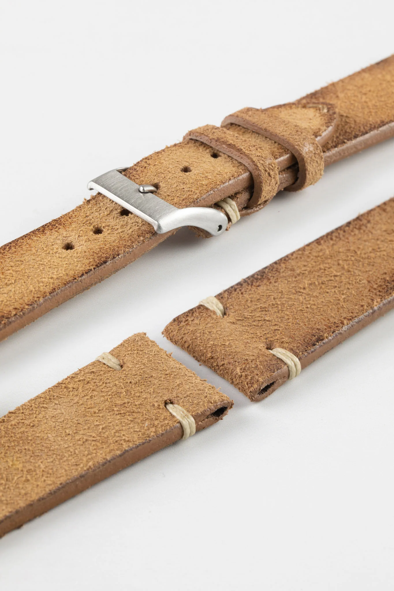 JPM Italian Distressed Tasso Leather Watch Strap in AMBER - Image 7