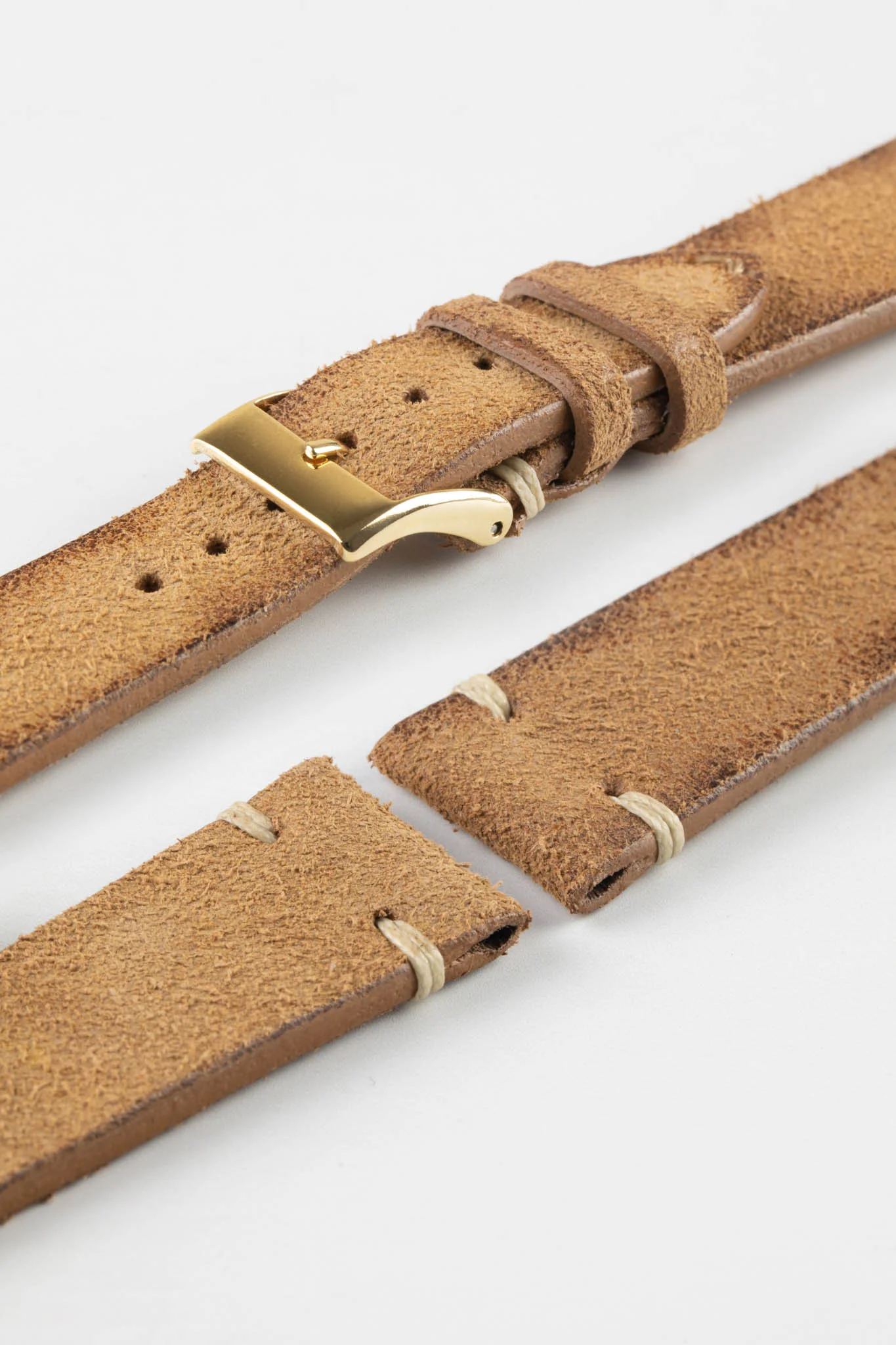 JPM Italian Distressed Tasso Leather Watch Strap in AMBER - Image 9
