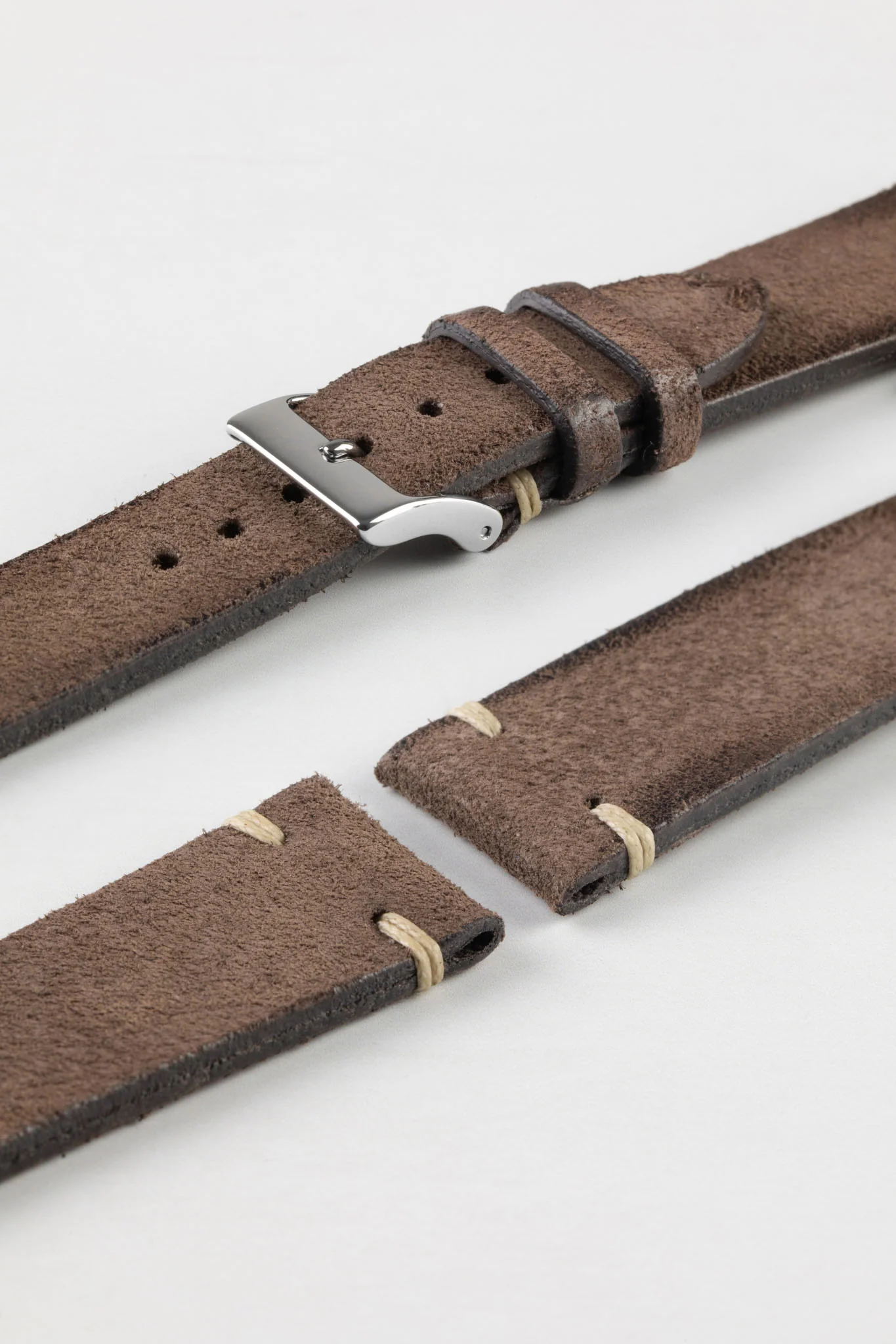 JPM Italian Distressed Tasso Leather Watch Strap in BROWN - Image 7