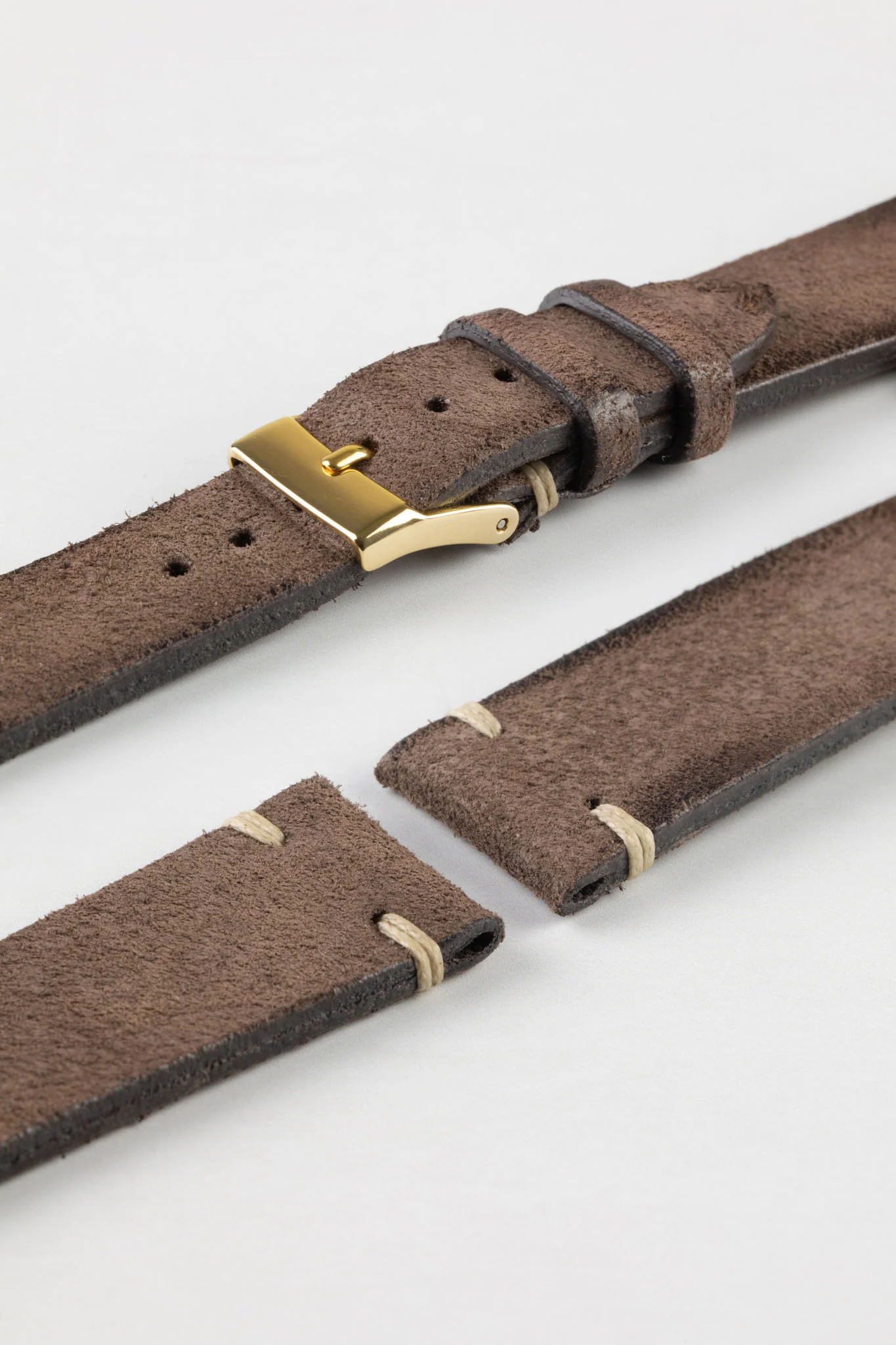 JPM Italian Distressed Tasso Leather Watch Strap in BROWN - Image 8