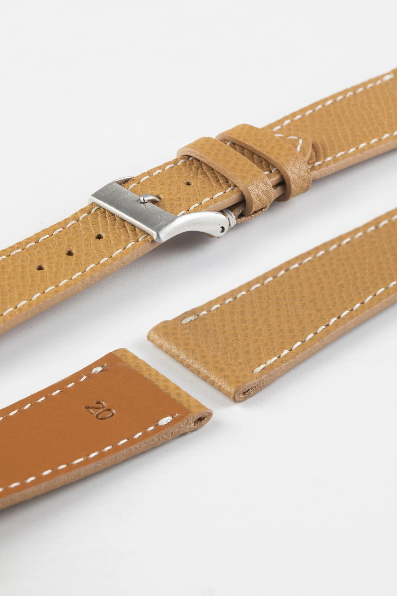 JPM Italian Elegant Print Leather Watch Strap in BEIGE - Image 5