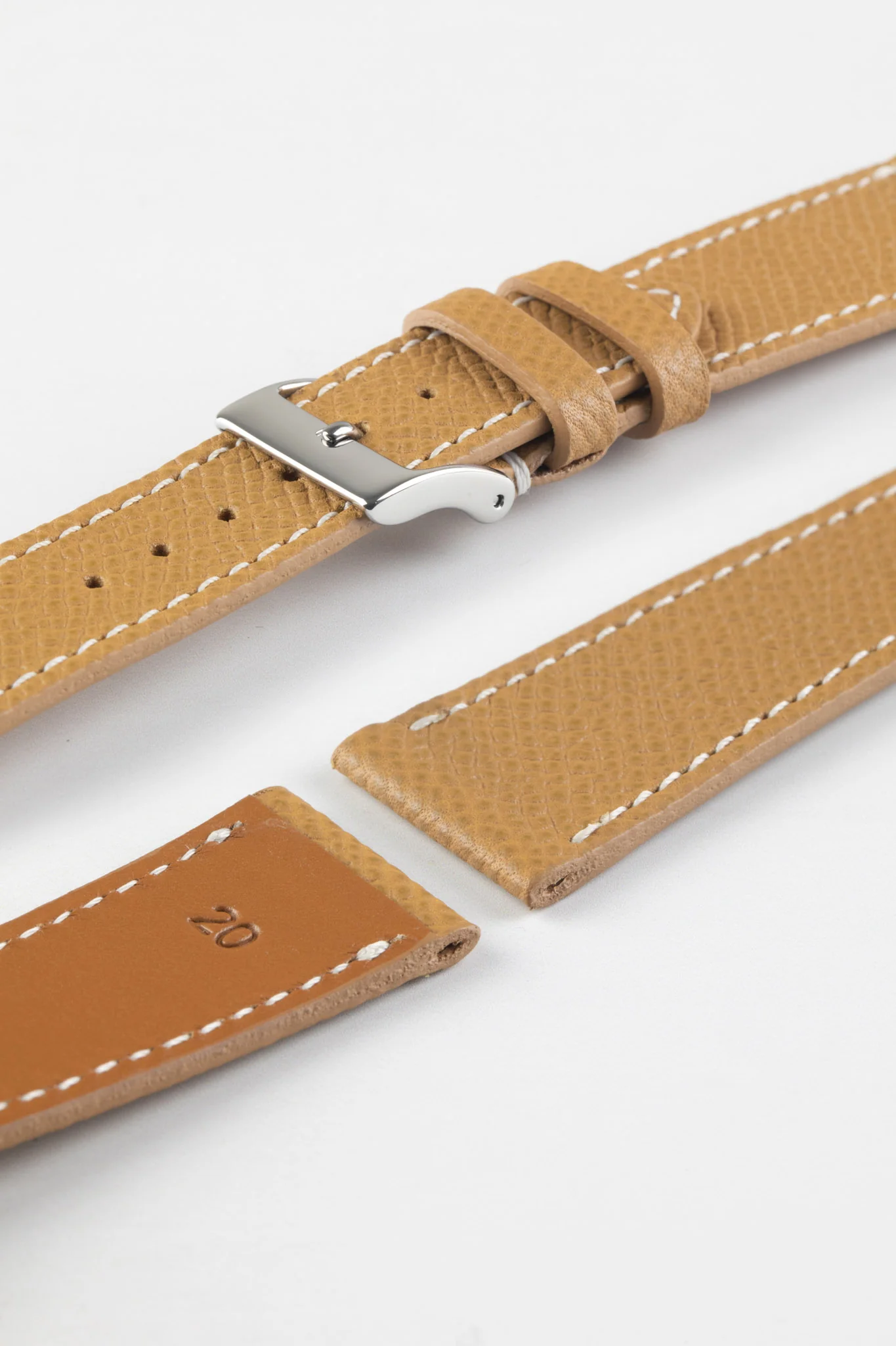 JPM Italian Elegant Print Leather Watch Strap in BEIGE - Image 6
