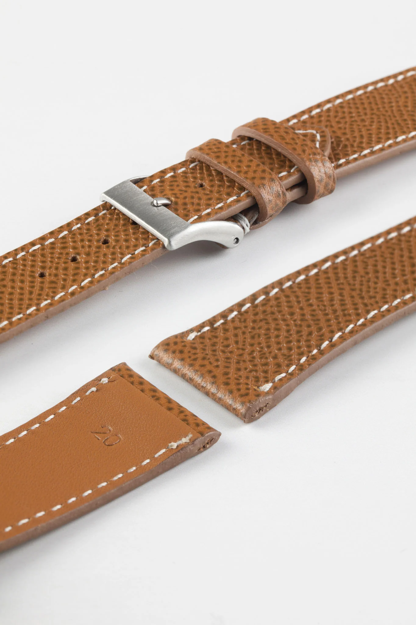 JPM Italian Elegant Print Leather Watch Strap in BROWN - Image 6