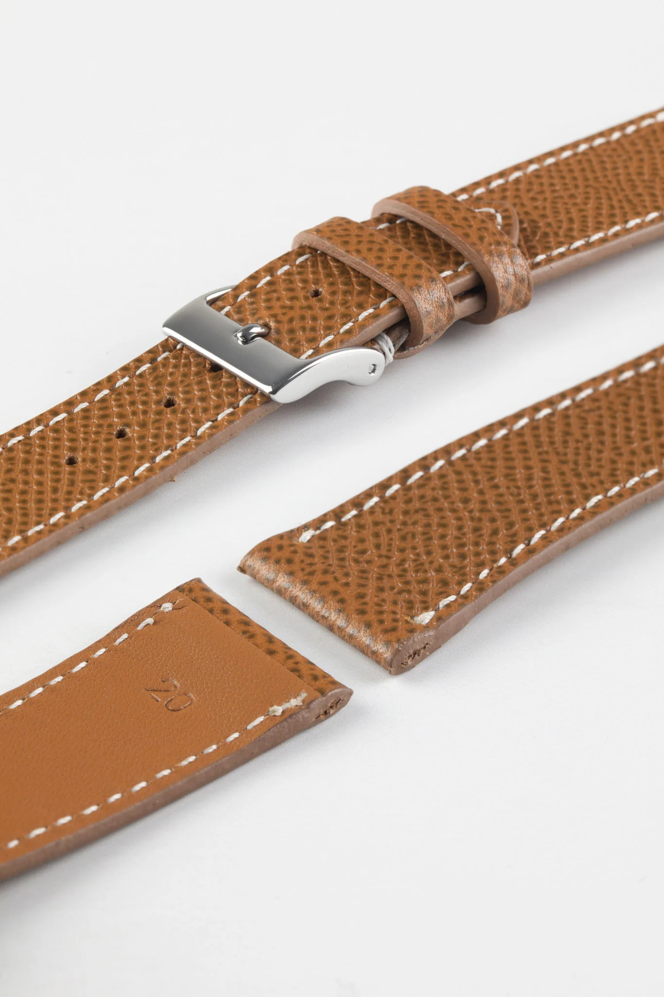 JPM Italian Elegant Print Leather Watch Strap in BROWN - Image 7