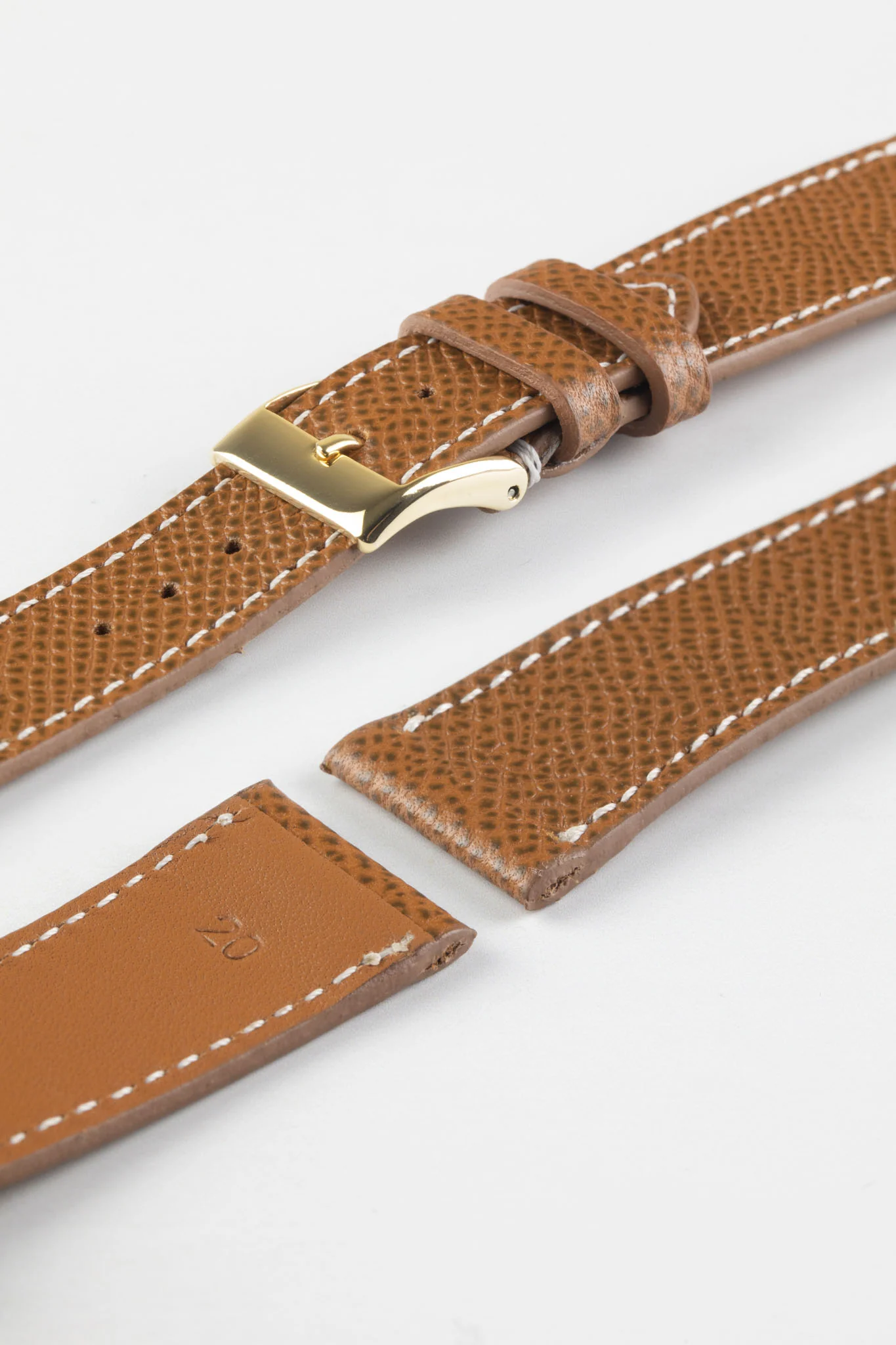 JPM Italian Elegant Print Leather Watch Strap in BROWN - Image 8
