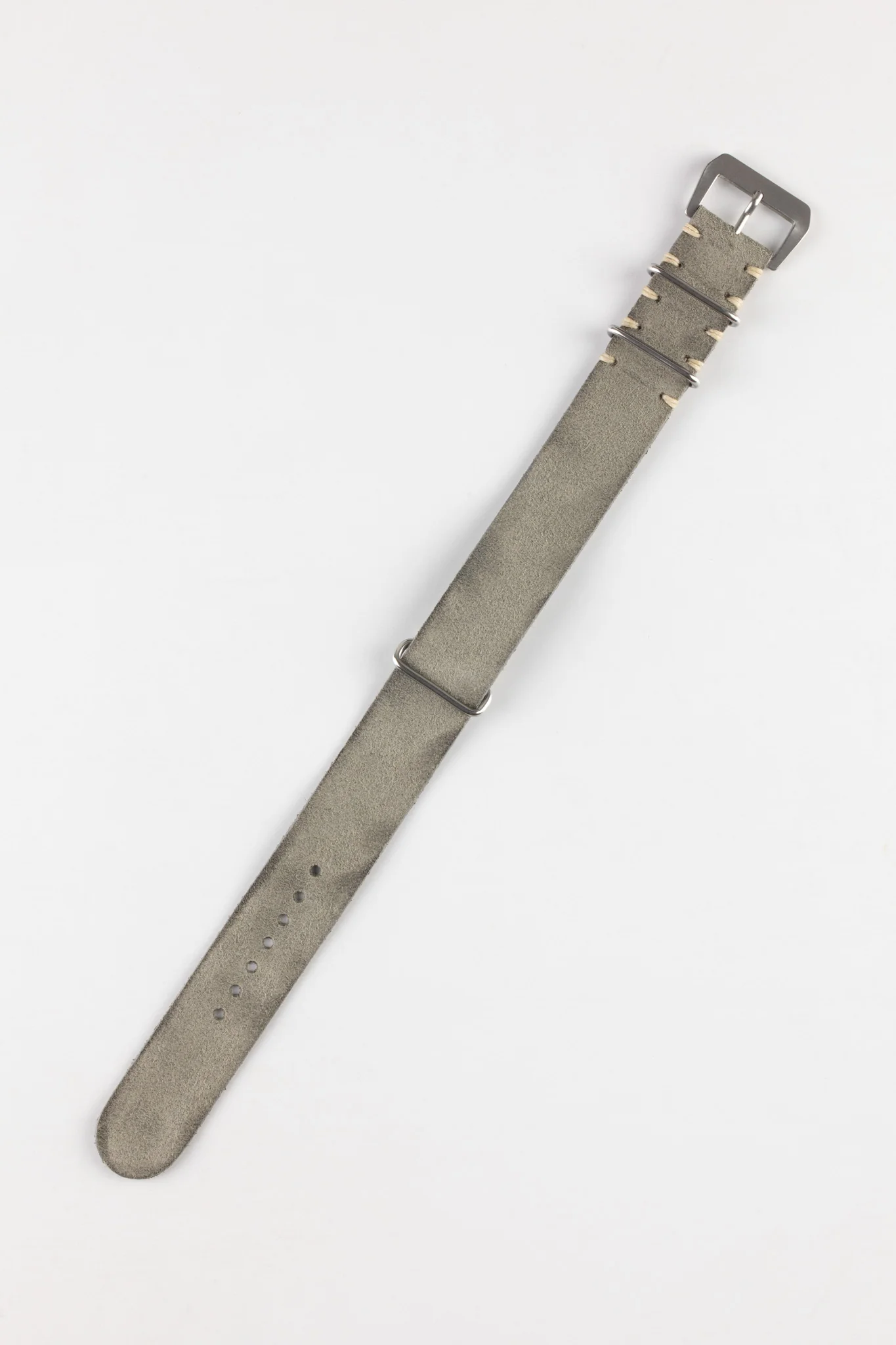 JPM Italian Leather One-Piece Watch Strap in TASSO GREY - Image 3