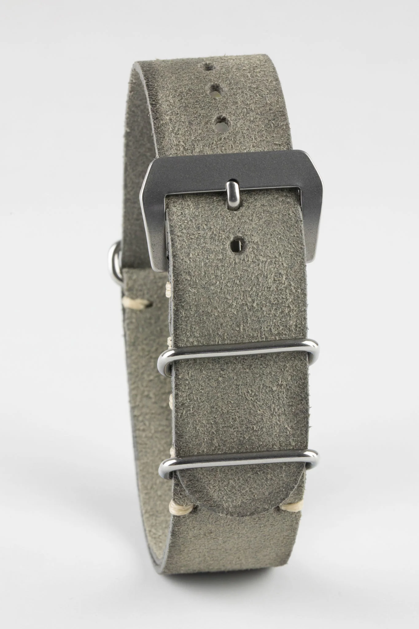 JPM Italian Leather One-Piece Watch Strap in TASSO GREY - Image 4